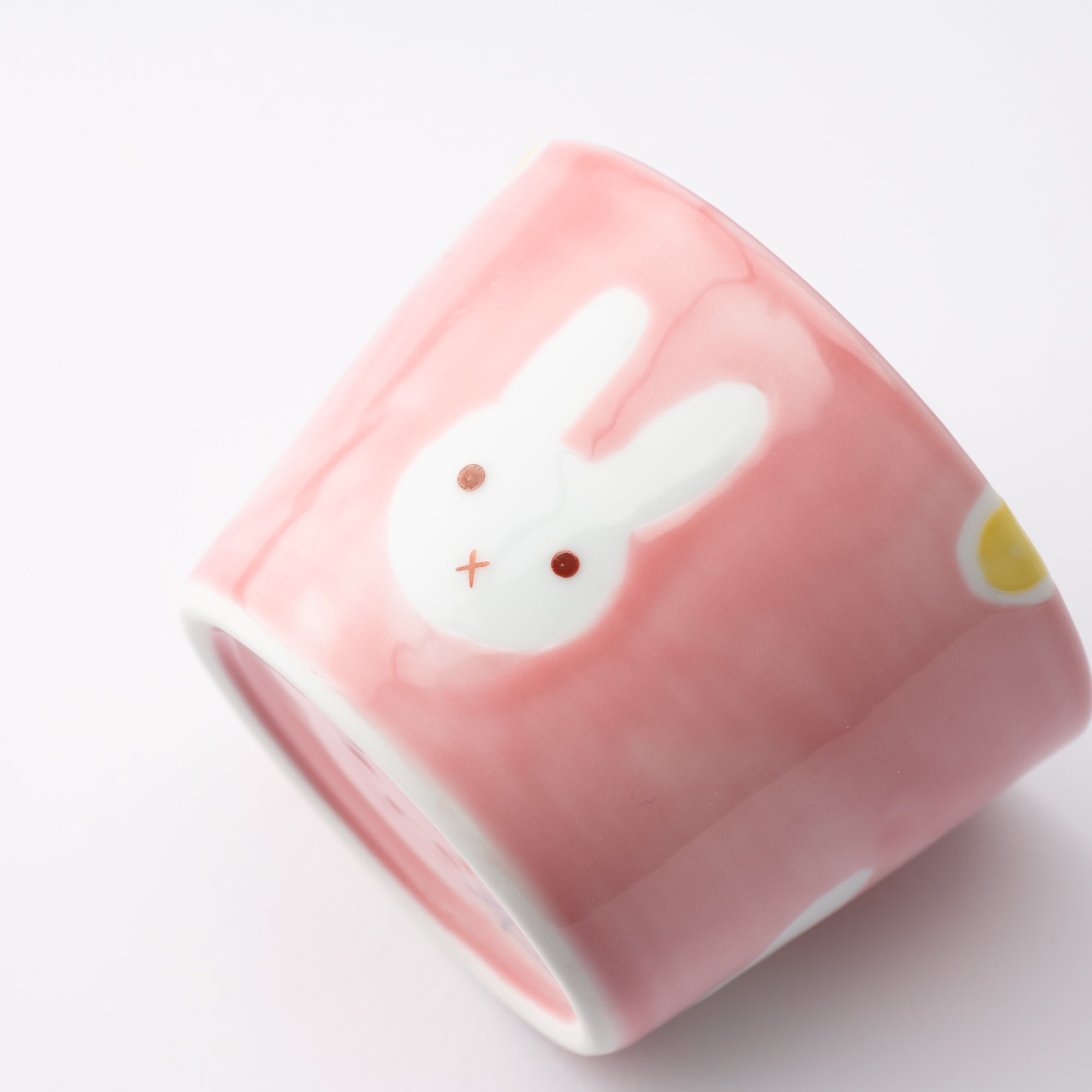 Oshin Kiln Pink Rabbit Hasami Children's Small Cup - MUSUBI KILN - Quality Japanese Tableware and Gift