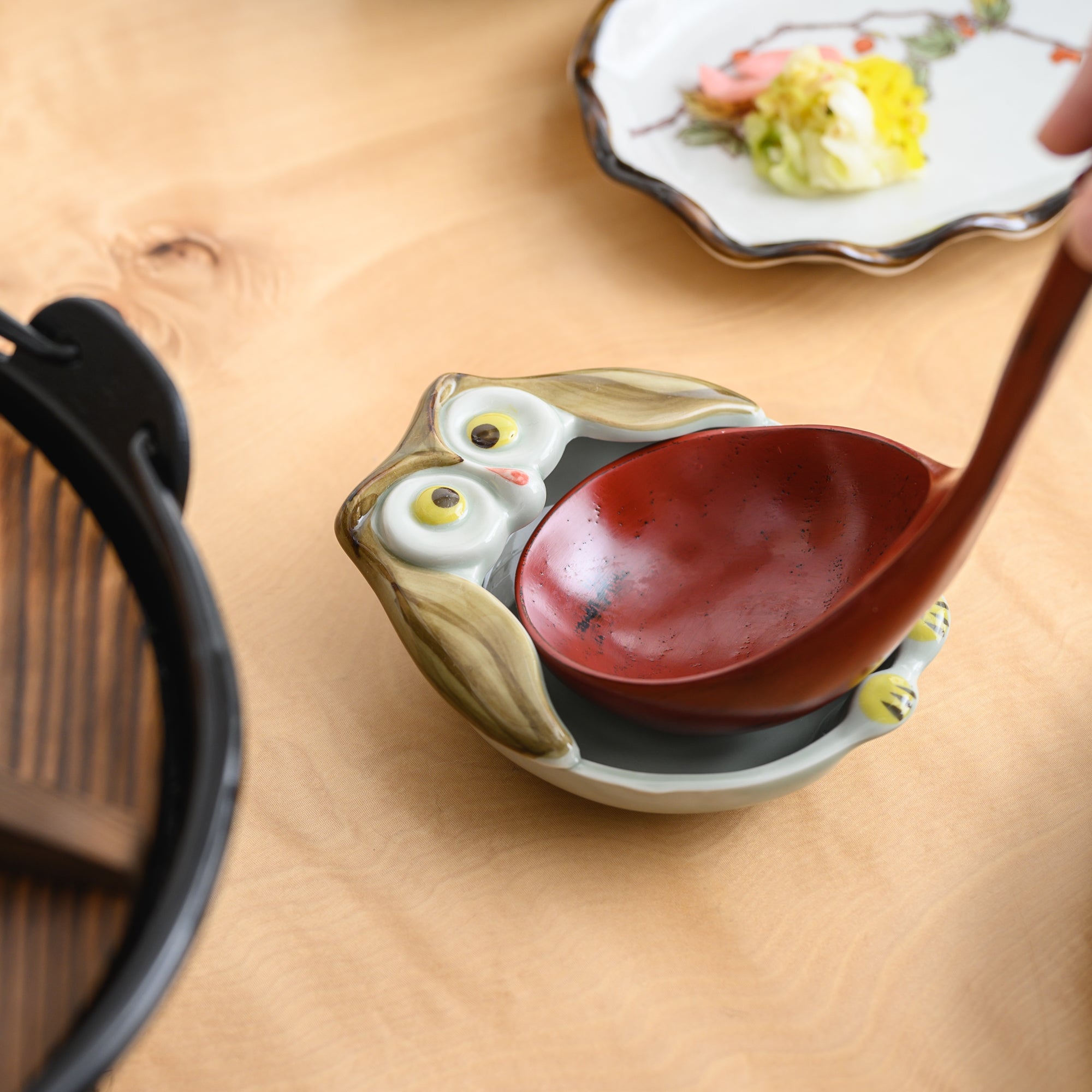 Owl Arita Ware Ladle Rest - MUSUBI KILN - Quality Japanese Tableware and Gift