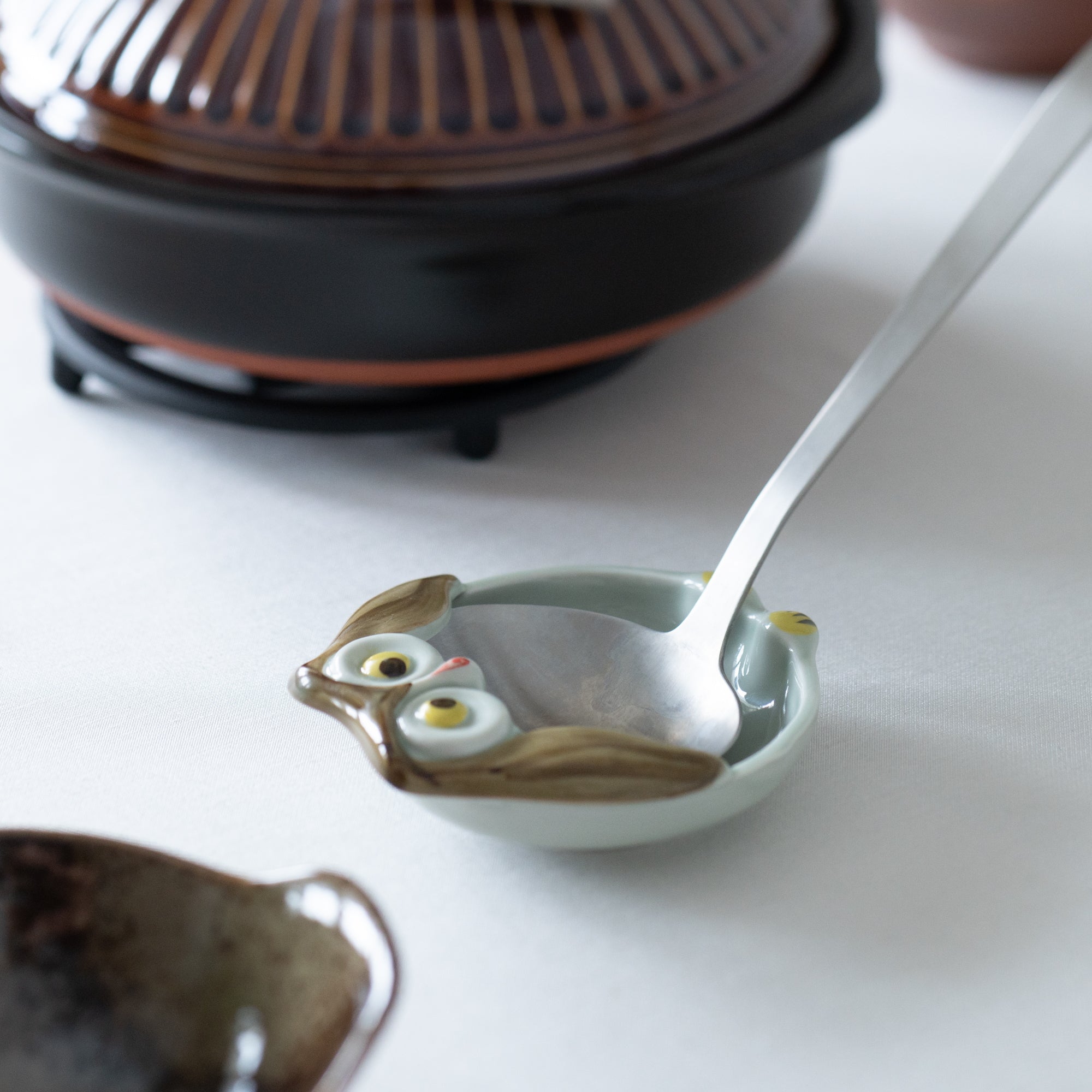 Owl Arita Ware Ladle Rest - MUSUBI KILN - Quality Japanese Tableware and Gift