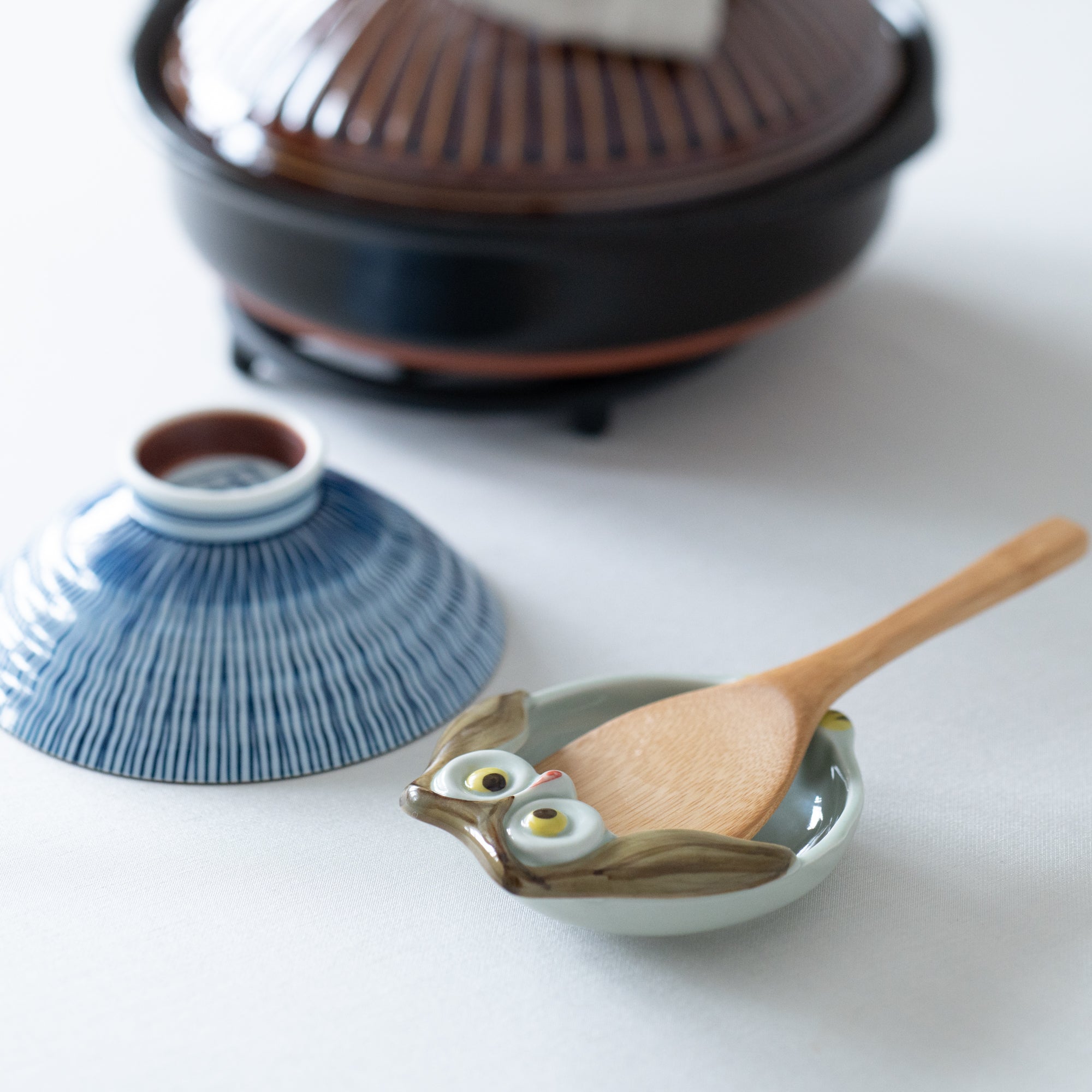 Owl Arita Ware Ladle Rest - MUSUBI KILN - Quality Japanese Tableware and Gift