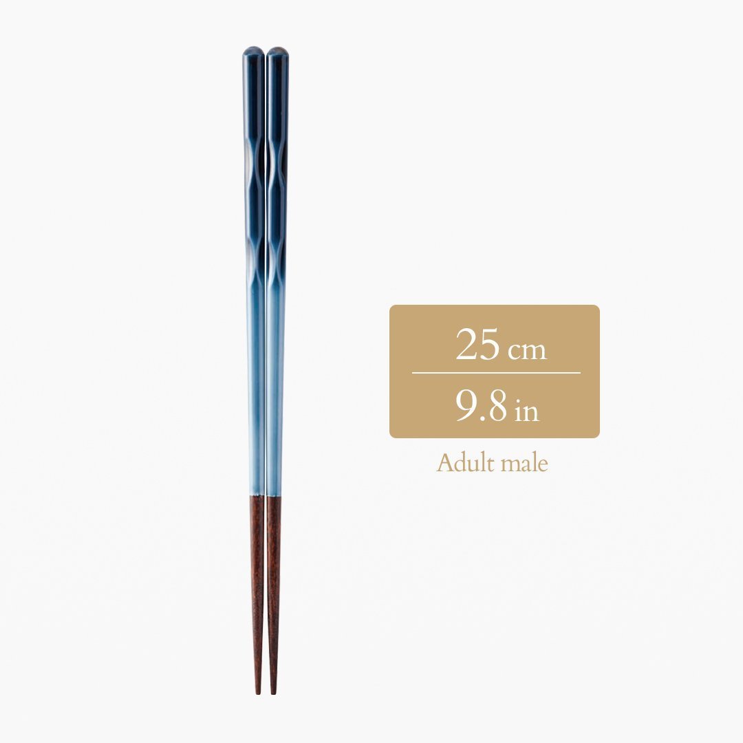 Perfect Fit Dishwasher Safe Wakasa Lacquer Chopsticks Blue 15cm/5.9in - 22.5cm/8.9in - MUSUBI KILN - Quality Japanese Tableware and Gift