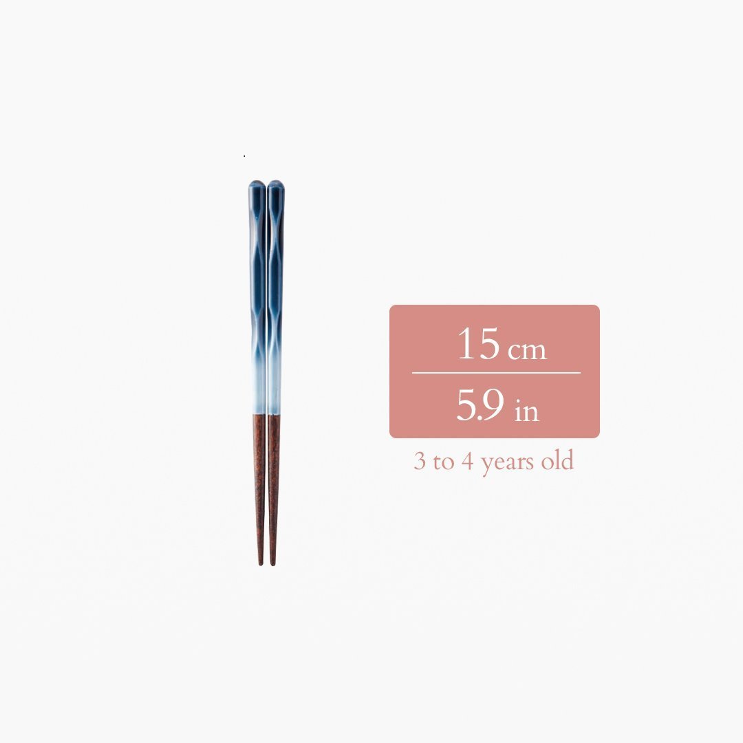 Perfect Fit Dishwasher Safe Wakasa Lacquer Chopsticks Blue 15cm/5.9in - 22.5cm/8.9in - MUSUBI KILN - Quality Japanese Tableware and Gift