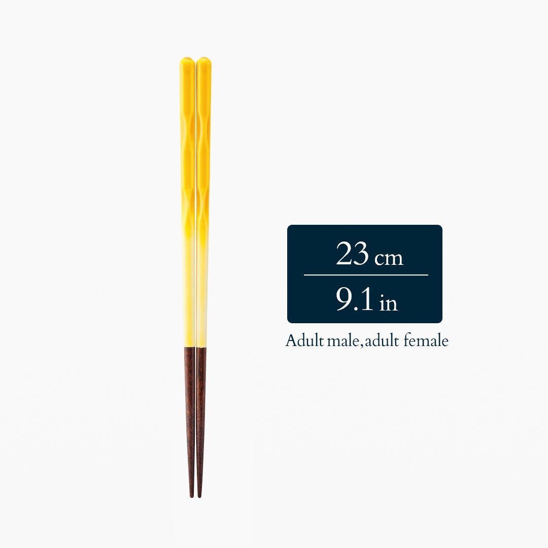 Perfect Fit Dishwasher Safe Wakasa Lacquer Reusable Chopsticks Yellow 15 cm (5.9 in) - 22.5 cm (8.9 in) - MUSUBI KILN - Quality Japanese Tableware and Gift