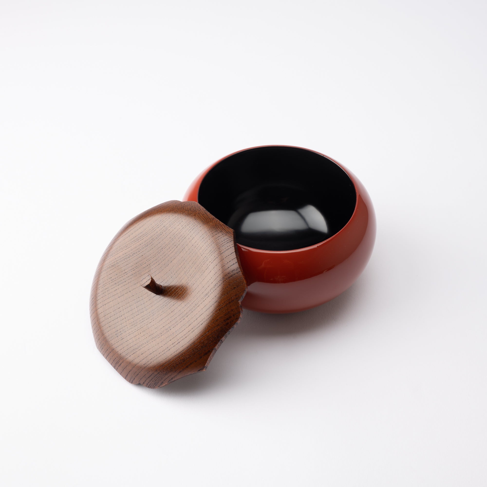 Persimmon Yamanaka Lacquerware Candy Box - MUSUBI KILN - Quality Japanese Tableware and Gift