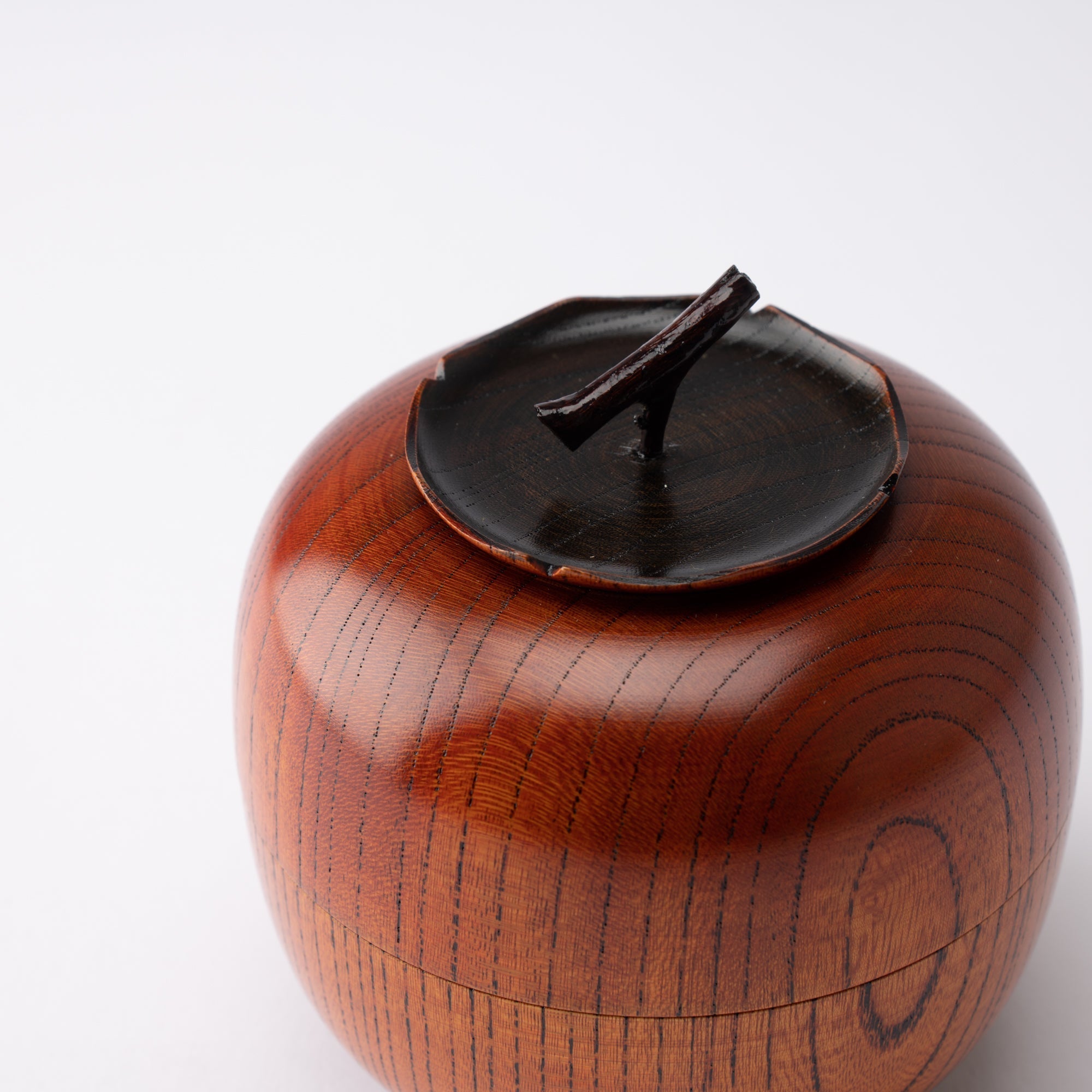 Persimmon Yamanaka Lacquerware Tea Canister - MUSUBI KILN - Quality Japanese Tableware and Gift