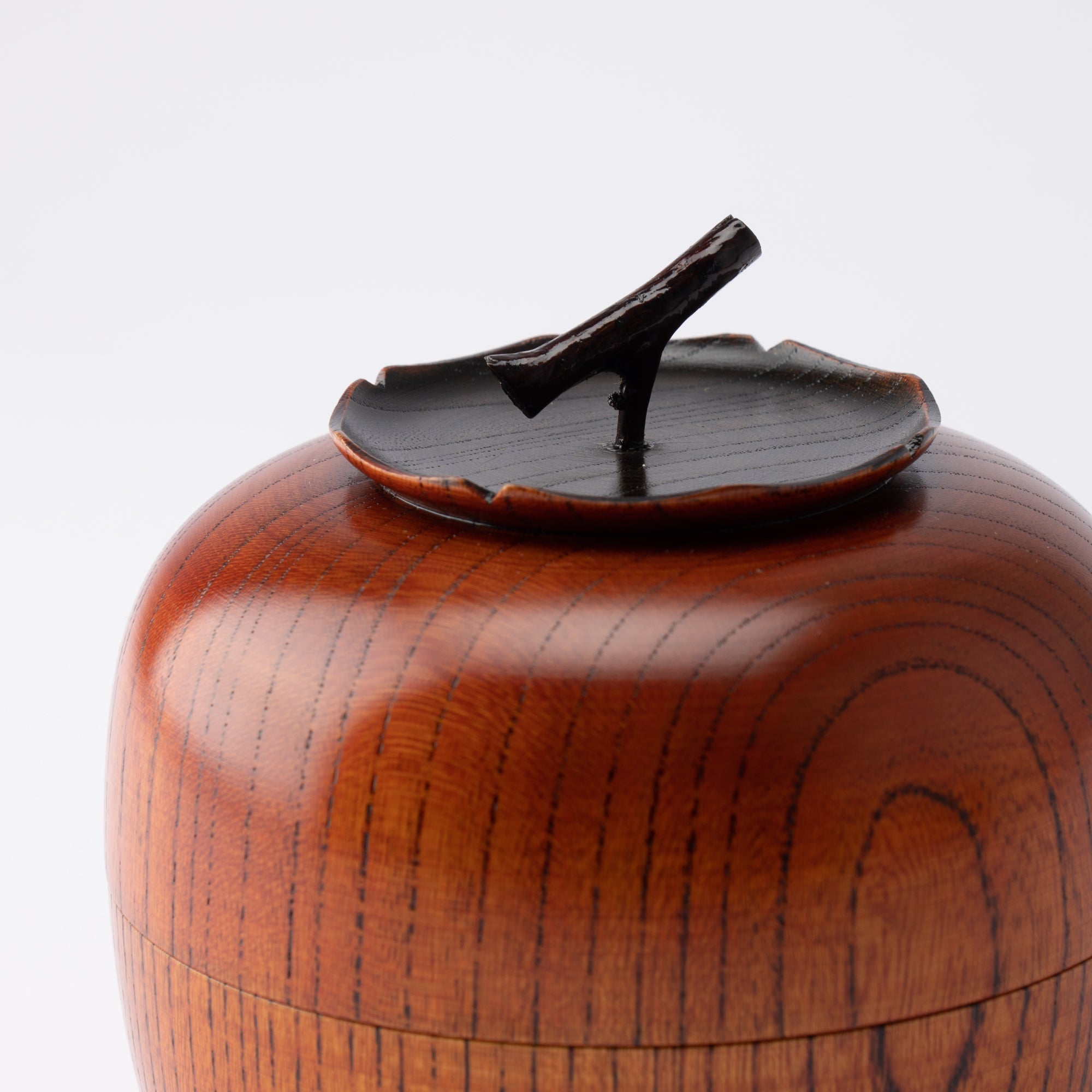 Persimmon Yamanaka Lacquerware Tea Canister - MUSUBI KILN - Quality Japanese Tableware and Gift