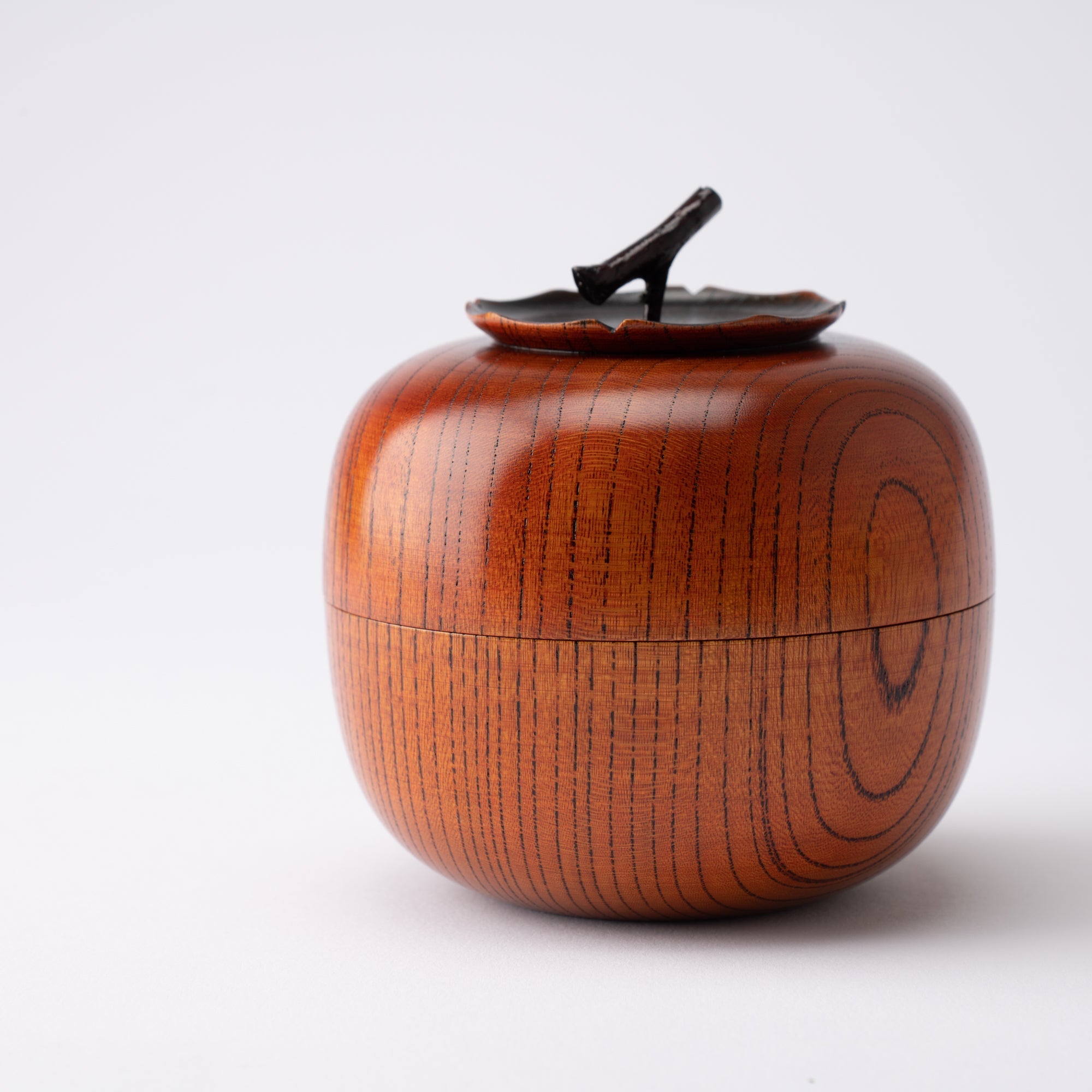 Persimmon Yamanaka Lacquerware Tea Canister - MUSUBI KILN - Quality Japanese Tableware and Gift