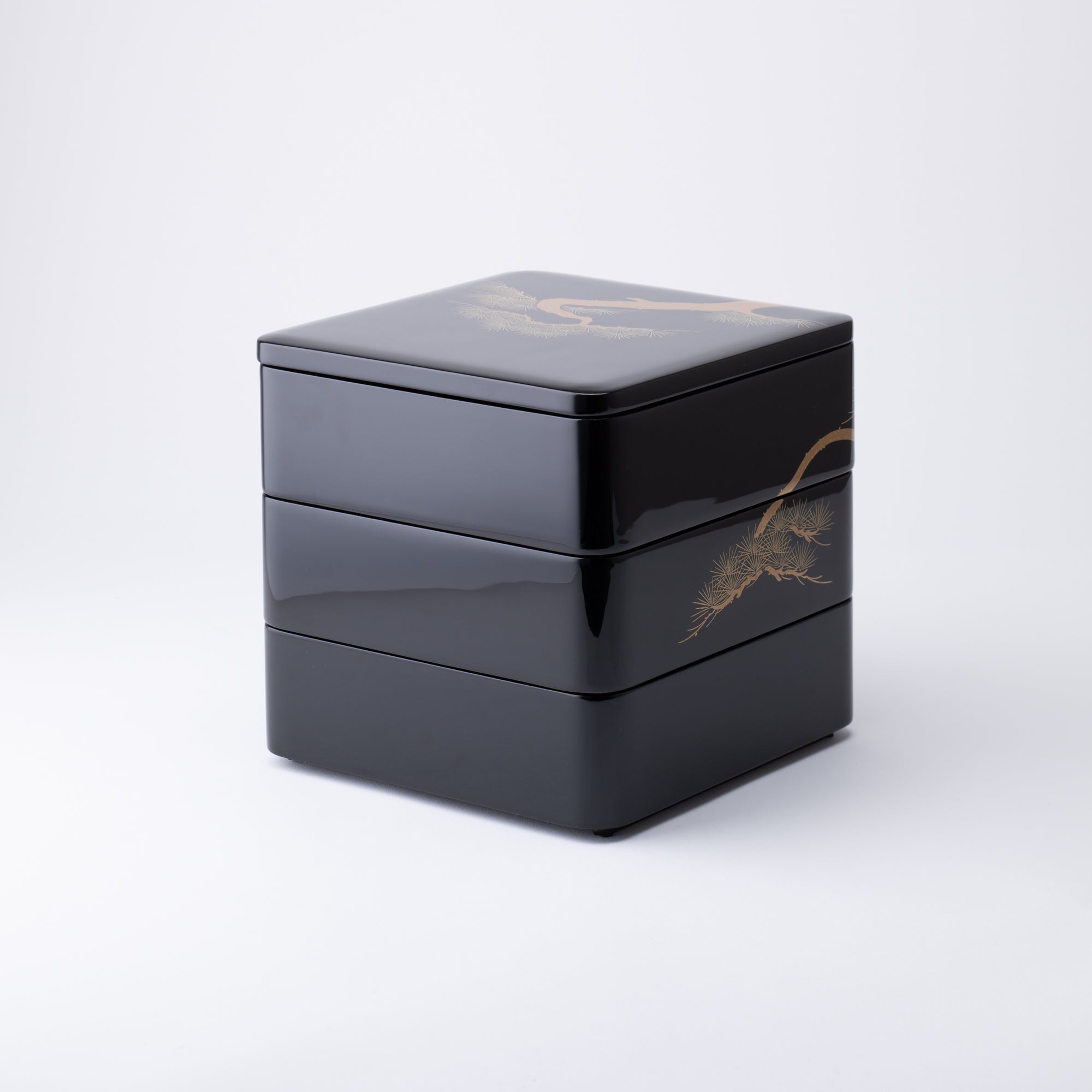 Pine Bamboo and Plum Echizen Lacquerware Three Tiers Jubako Bento Box - MUSUBI KILN - Quality Japanese Tableware and Gift