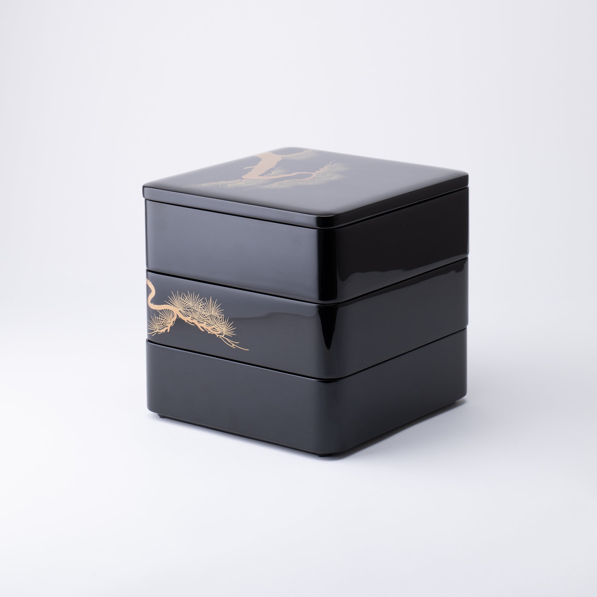 Pine Bamboo and Plum Echizen Lacquerware Three Tiers Jubako Bento Box - MUSUBI KILN - Quality Japanese Tableware and Gift