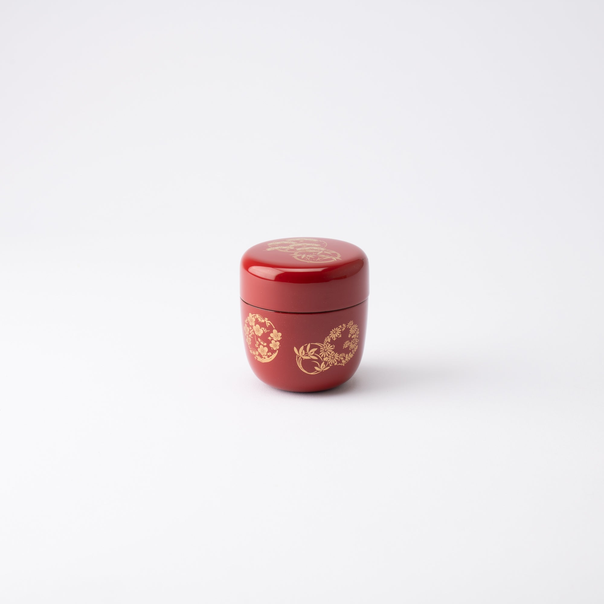 Pine Tree Bamboo Plum Yamanaka Lacquerware Natsume Matcha Container - MUSUBI KILN - Quality Japanese Tableware and Gift