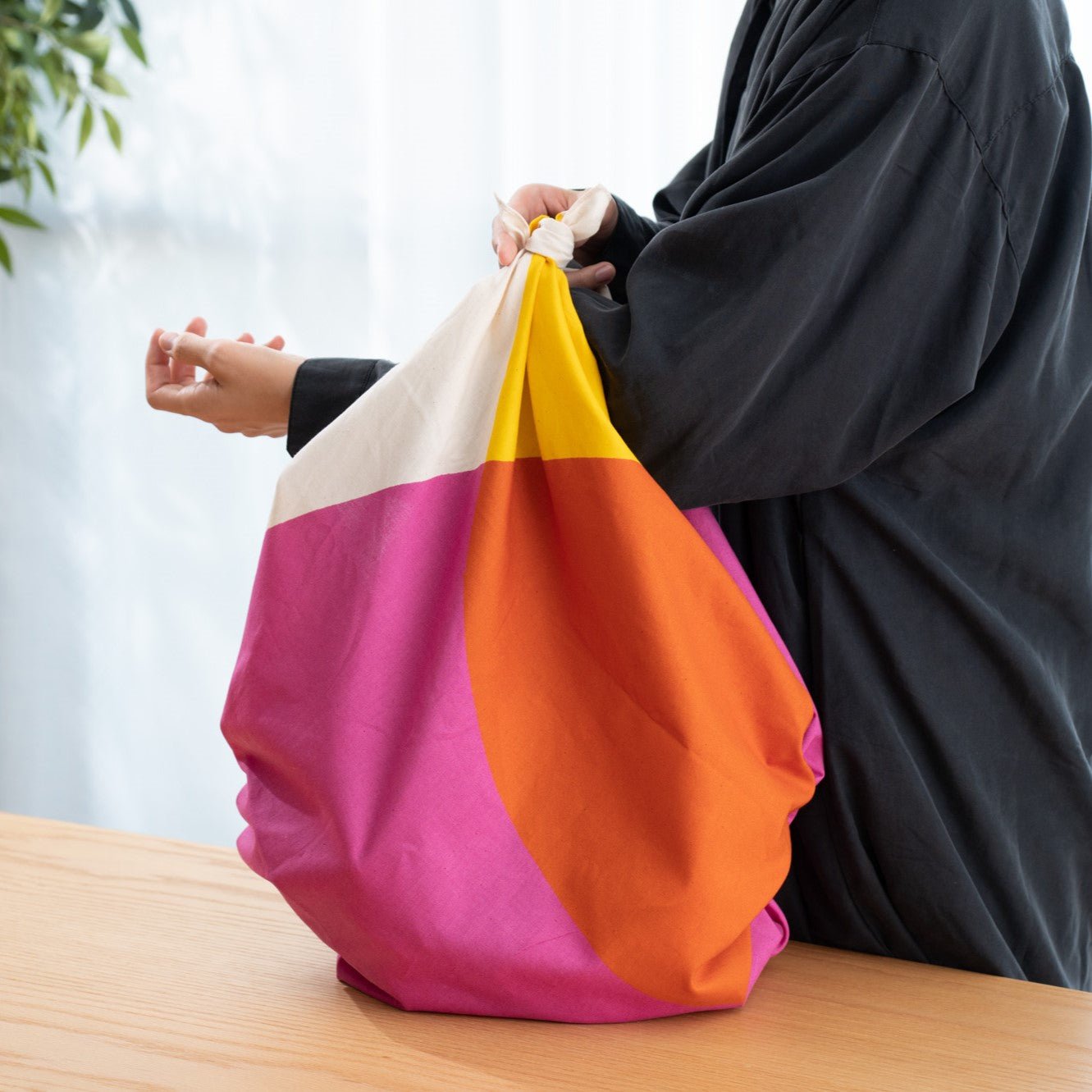 Pink Circle Organic Cotton Furoshiki Wrapping Cloth 39in - MUSUBI KILN - Quality Japanese Tableware and Gift