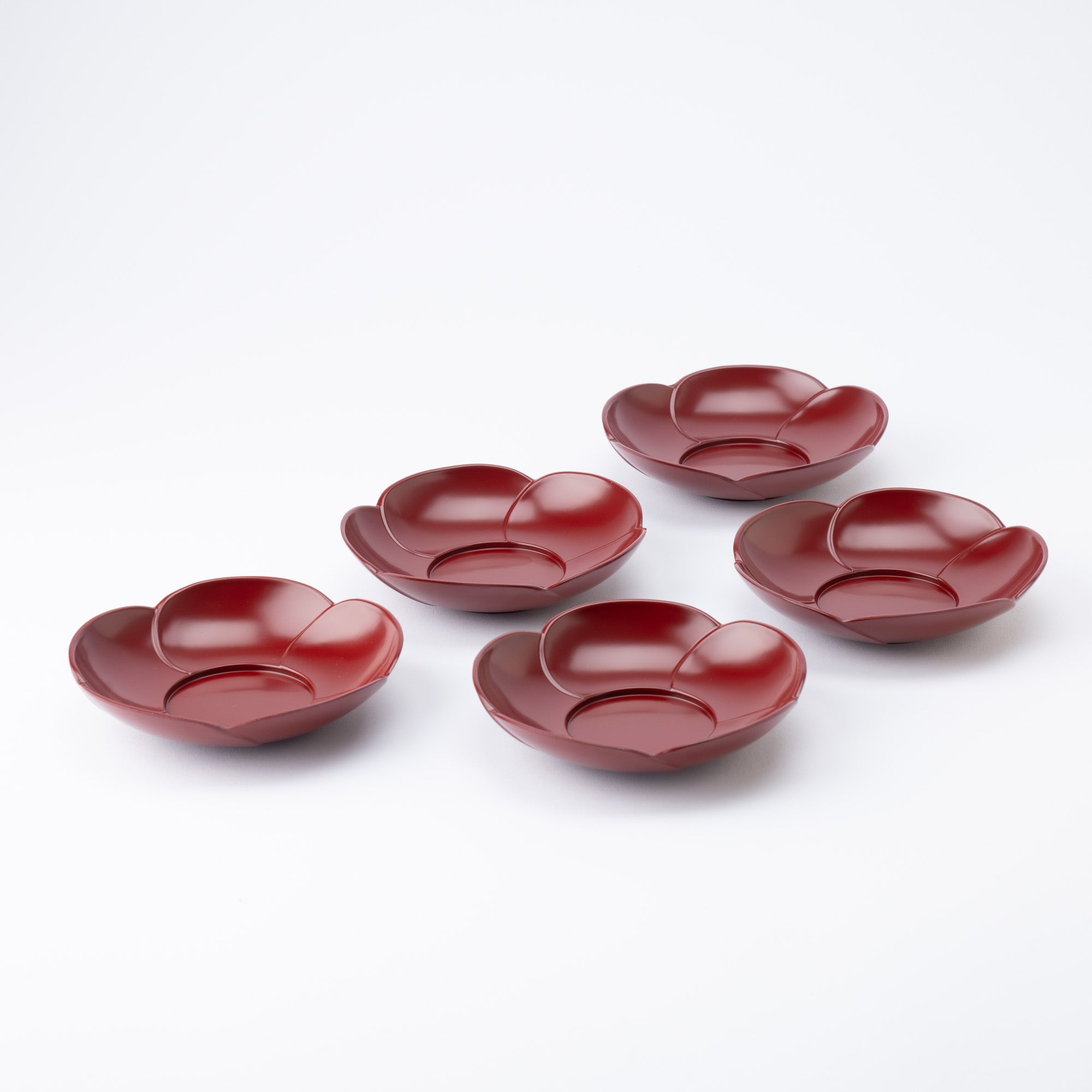 Plum Blossom Echizen Lacquerware Red Teacup Coaster Set - MUSUBI KILN - Quality Japanese Tableware and Gift