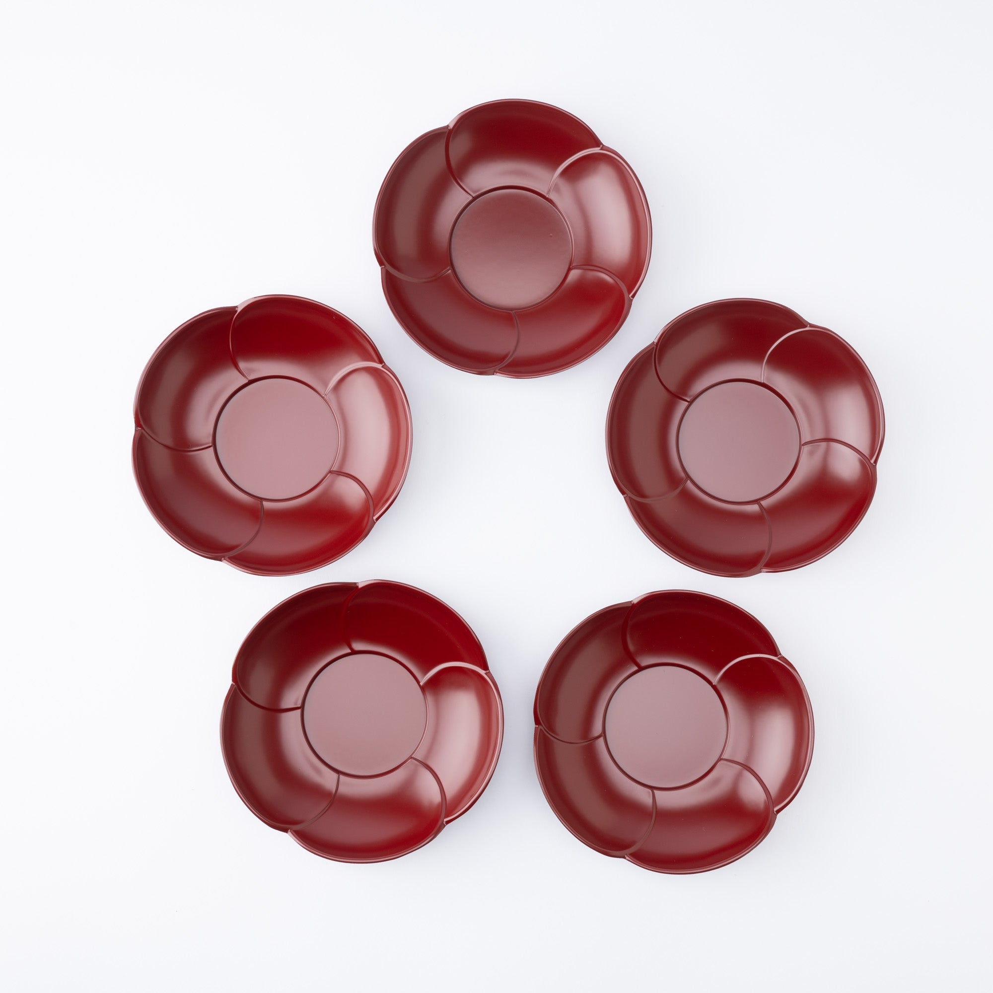 Plum Blossom Echizen Lacquerware Red Teacup Coaster Set - MUSUBI KILN - Quality Japanese Tableware and Gift