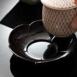 Plum Blossom Echizen Lacquerware Teacup Coaster Set - MUSUBI KILN - Quality Japanese Tableware and Gift