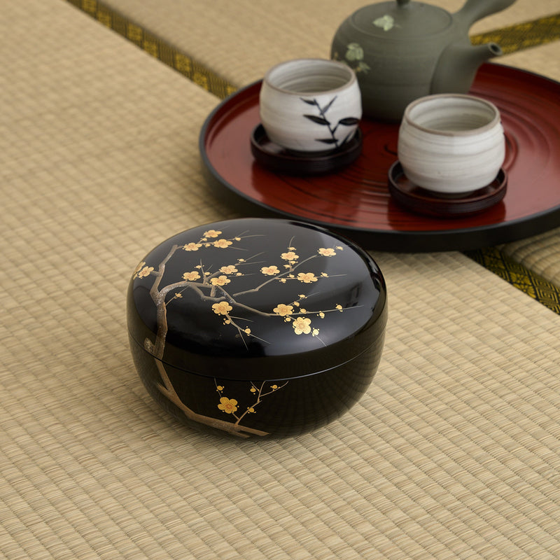 Plum Branch Maki - e Yamanaka Lacquerware Candy Box - MUSUBI KILN - Quality Japanese Tableware and Gift