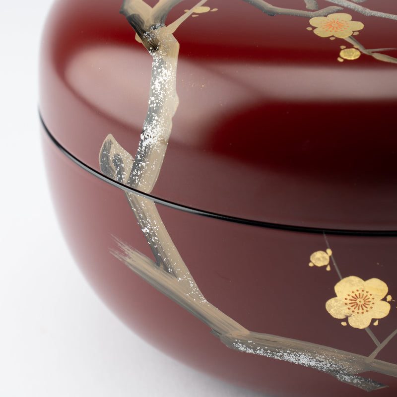 Plum Branch Maki - e Yamanaka Lacquerware Candy Box - MUSUBI KILN - Quality Japanese Tableware and Gift