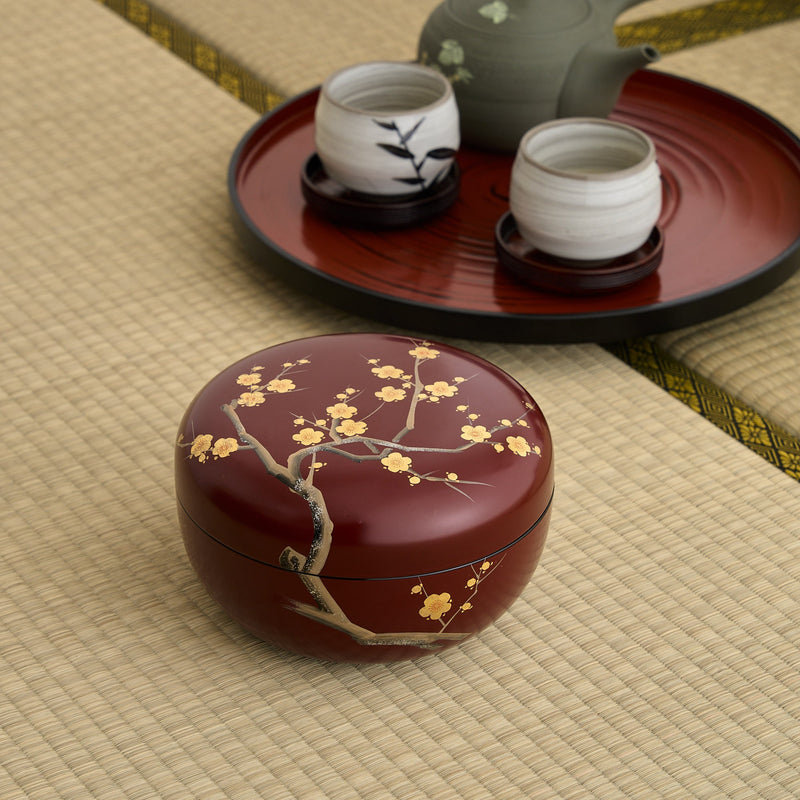 Plum Branch Maki - e Yamanaka Lacquerware Candy Box - MUSUBI KILN - Quality Japanese Tableware and Gift