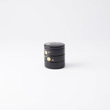 Plum Maki - e Yamanaka Lacquerware Small Three Tiered Box - MUSUBI KILN - Quality Japanese Tableware and Gift