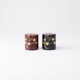 Plum Maki - e Yamanaka Lacquerware Small Three Tiered Box - MUSUBI KILN - Quality Japanese Tableware and Gift