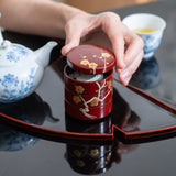 Plum Maki - e Yamanaka Lacquerware Small Three Tiered Box - MUSUBI KILN - Quality Japanese Tableware and Gift