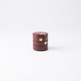 Plum Maki - e Yamanaka Lacquerware Small Three Tiered Box - MUSUBI KILN - Quality Japanese Tableware and Gift