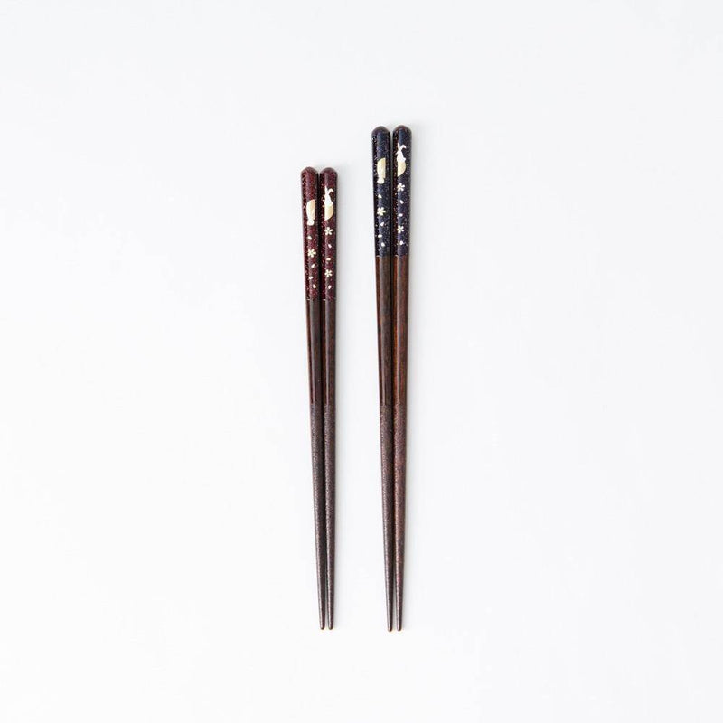 Rabbits On the Moon Yamanaka Lacquerware Chopsticks - MUSUBI KILN - Quality Japanese Tableware and Gift