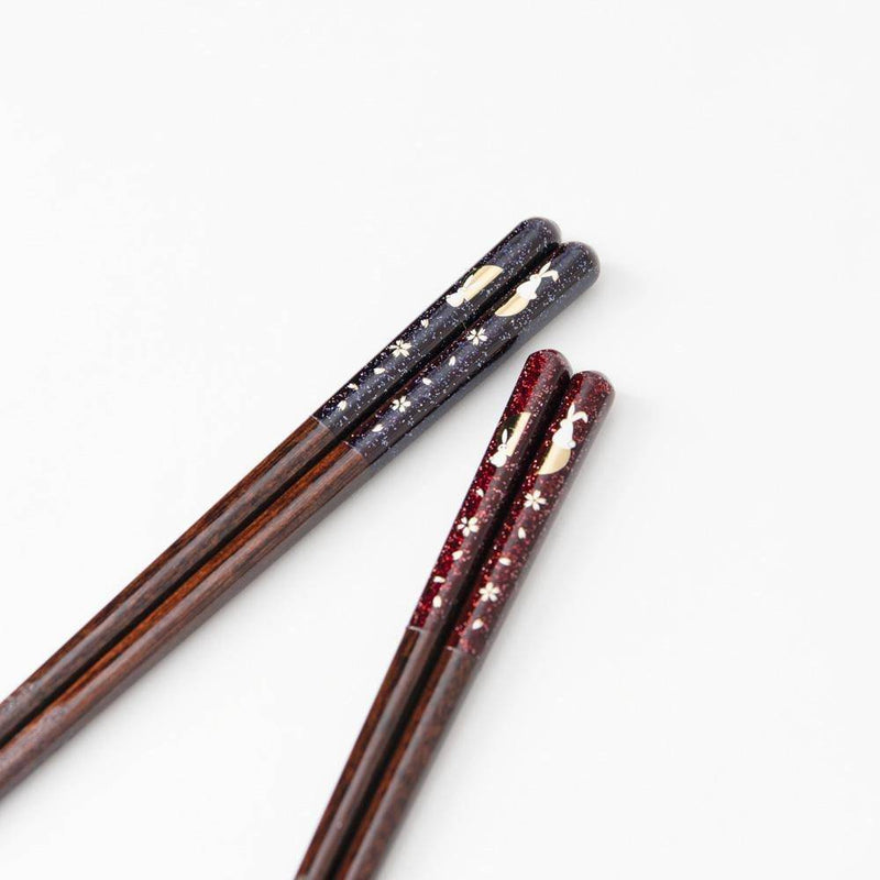 Rabbits On the Moon Yamanaka Lacquerware Chopsticks - MUSUBI KILN - Quality Japanese Tableware and Gift