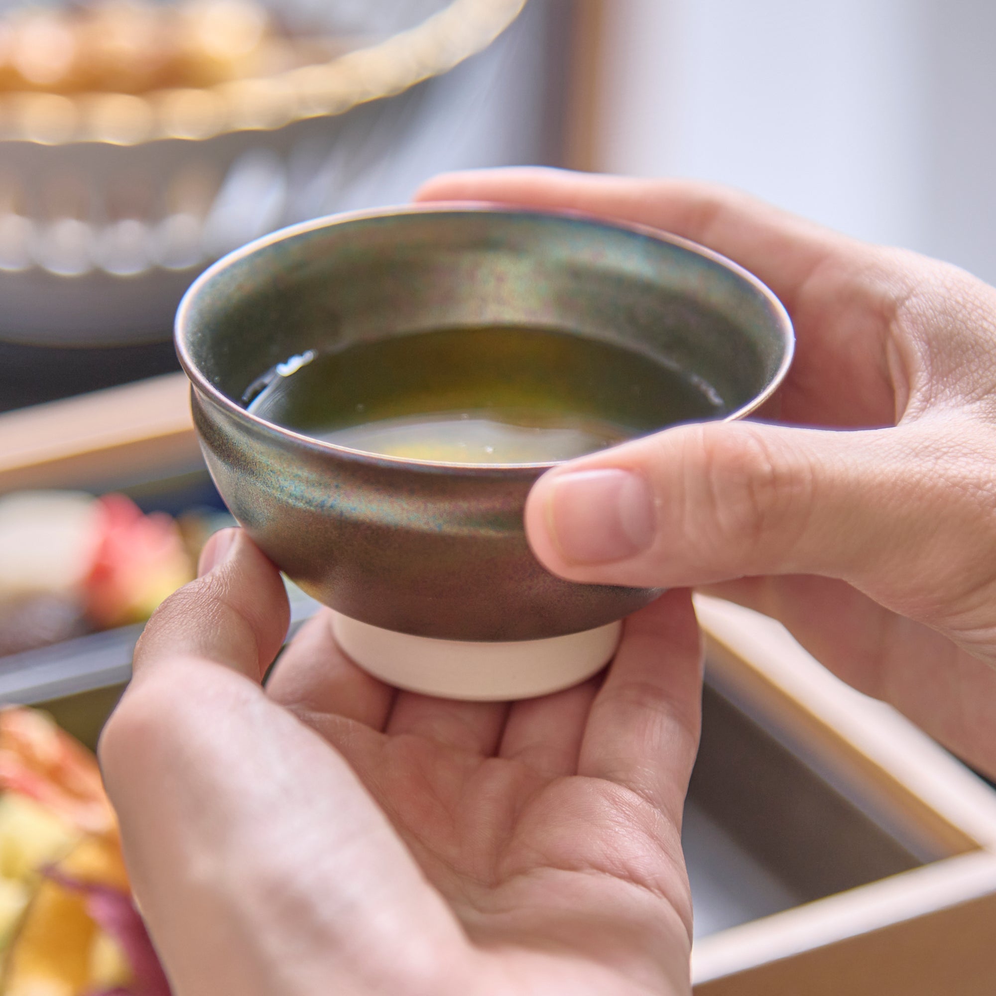 Rainbow Black Mino Ware Japanese Teacup - MUSUBI KILN - Quality Japanese Tableware and Gift