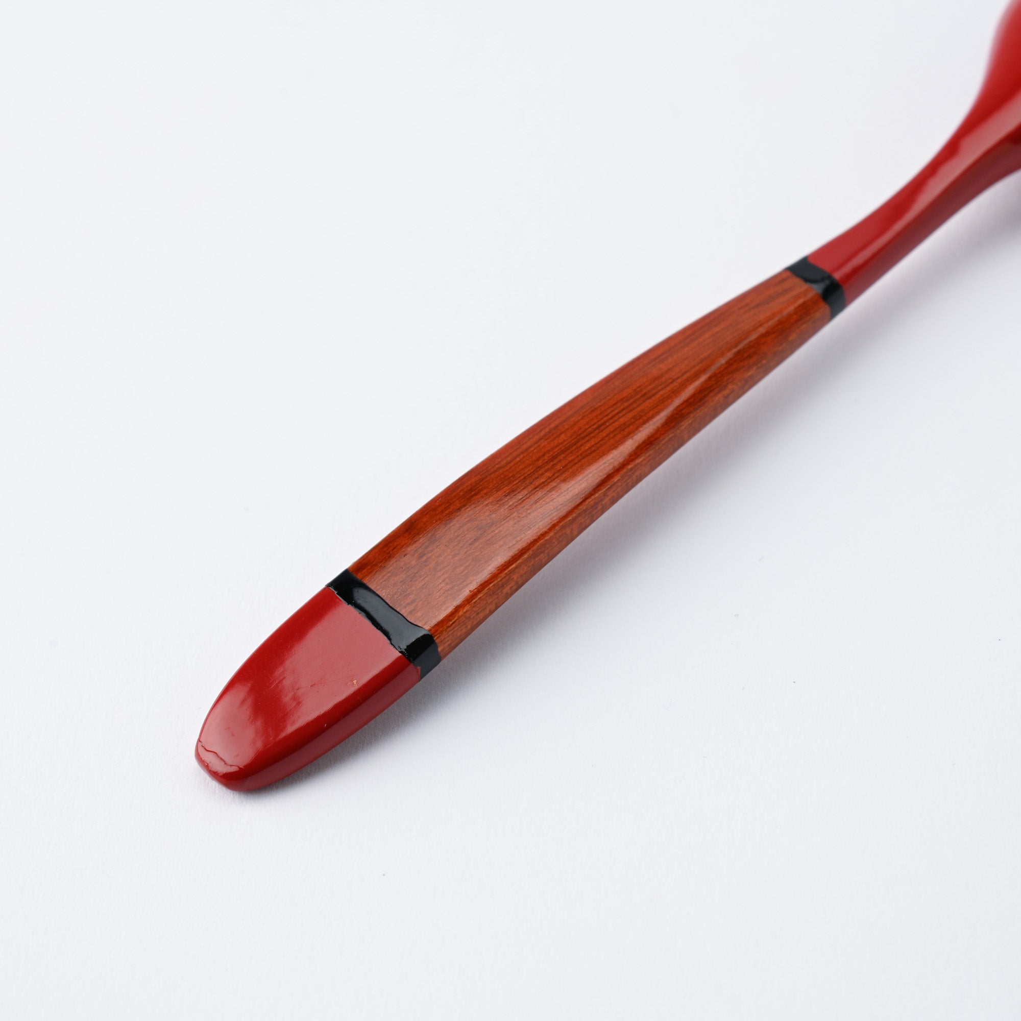 Red and Wood Grain Echizen Lacquerware Spoon - MUSUBI KILN - Quality Japanese Tableware and Gift