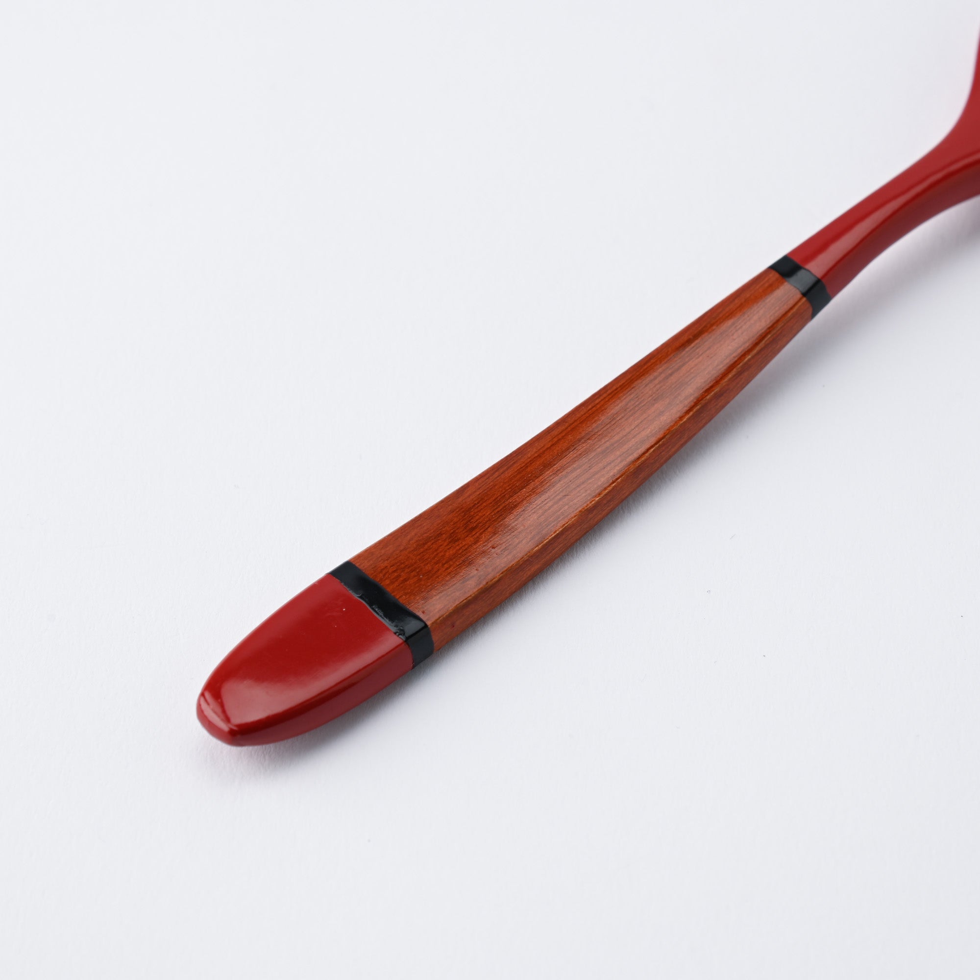 Red and Wood Grain Echizen Lacquerware Spoon - MUSUBI KILN - Quality Japanese Tableware and Gift