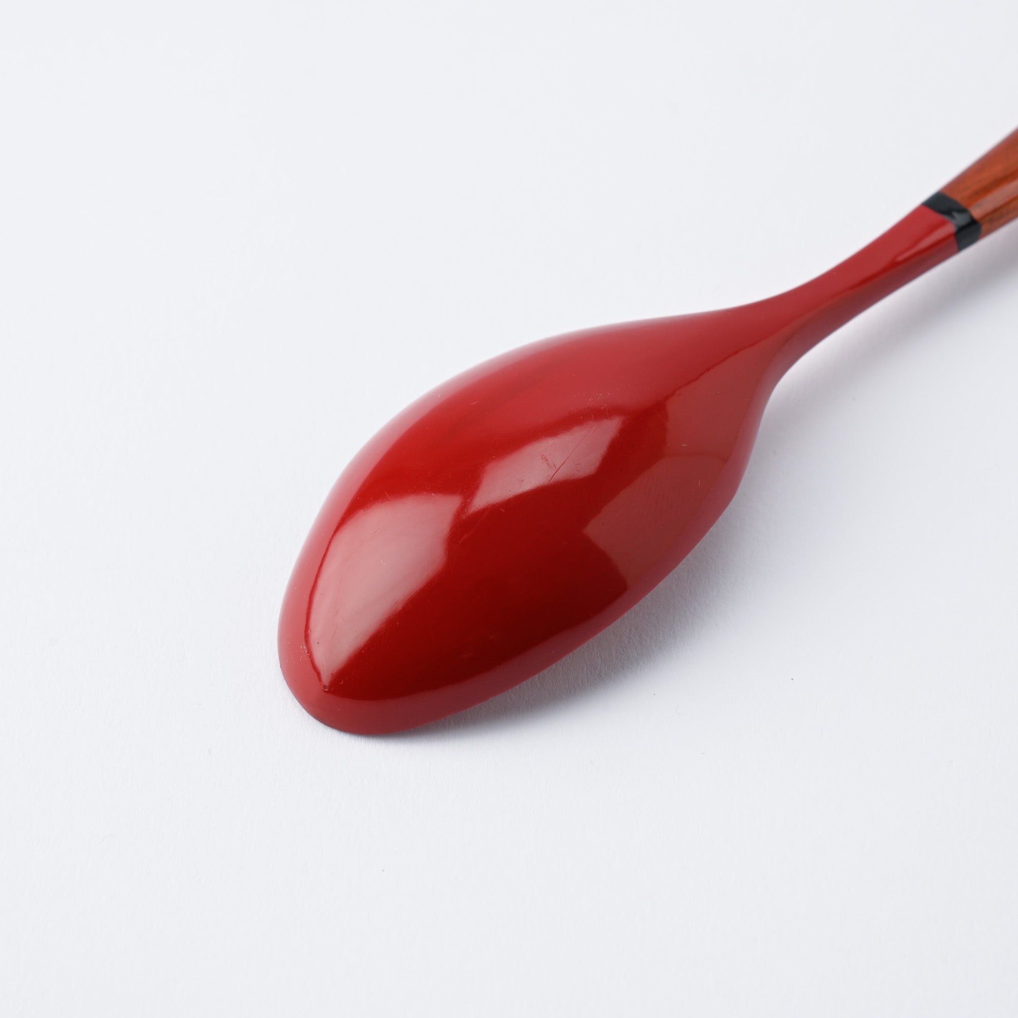 Red and Wood Grain Echizen Lacquerware Spoon - MUSUBI KILN - Quality Japanese Tableware and Gift