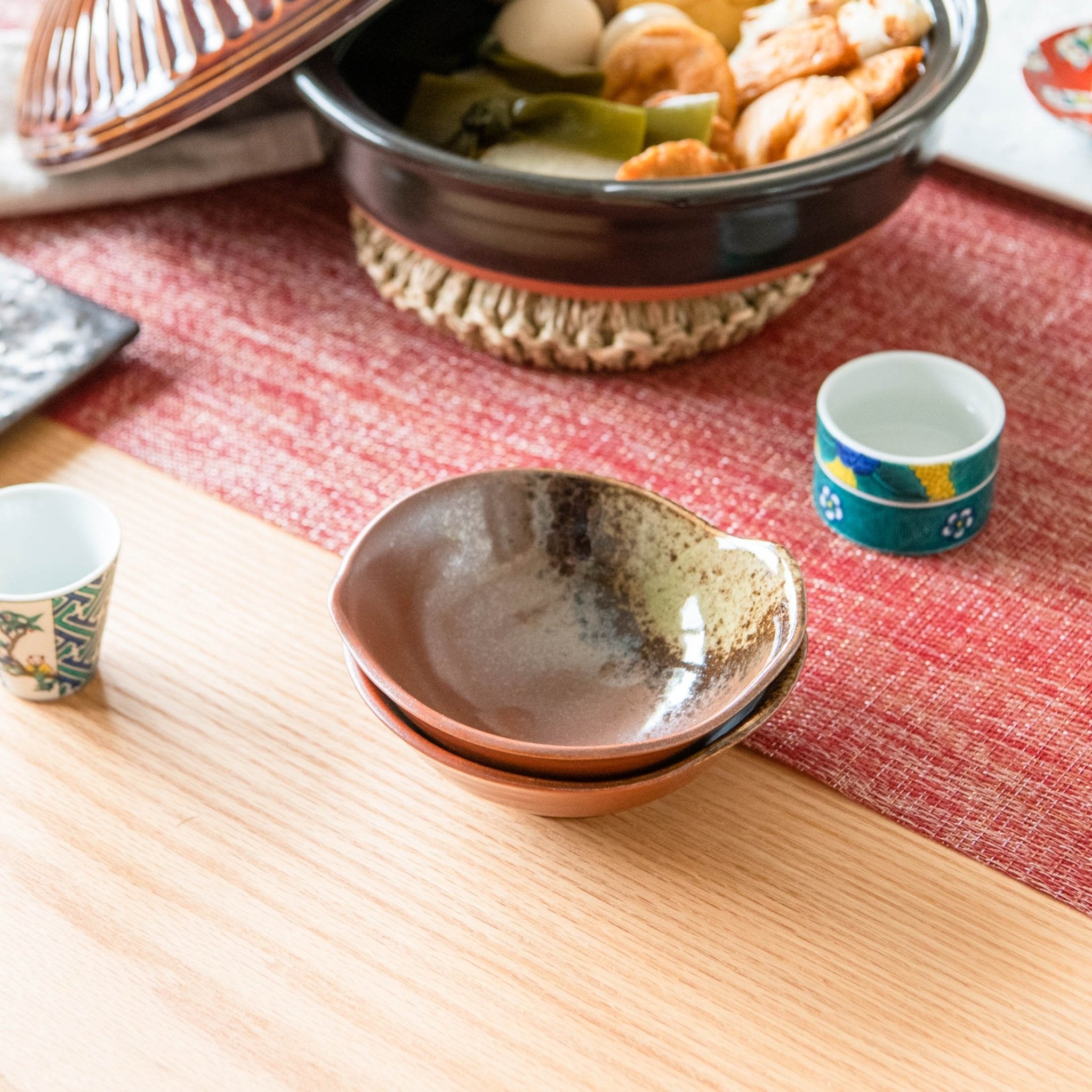 Red Brown Mino Ware Tonsui Bowl - MUSUBI KILN - Quality Japanese Tableware and Gift