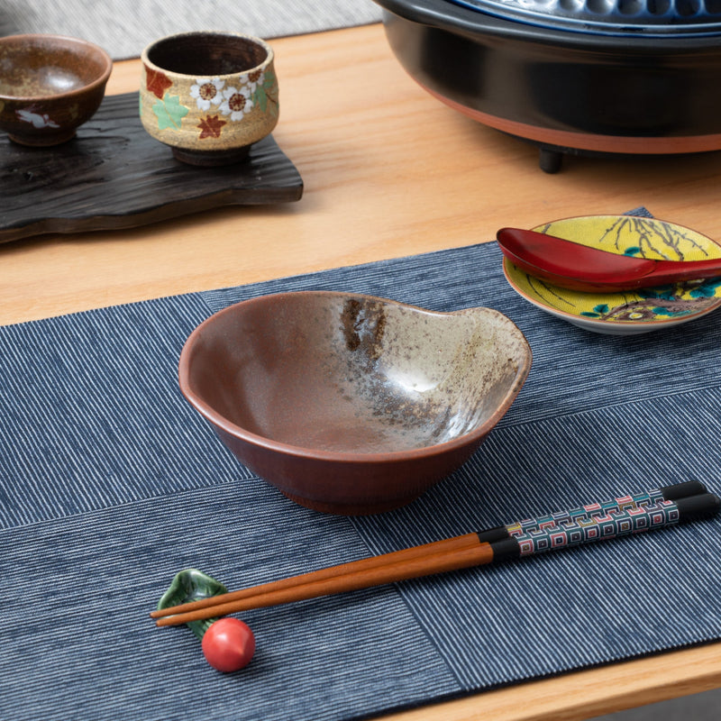 Red Brown Mino Ware Tonsui Bowl - MUSUBI KILN - Quality Japanese Tableware and Gift