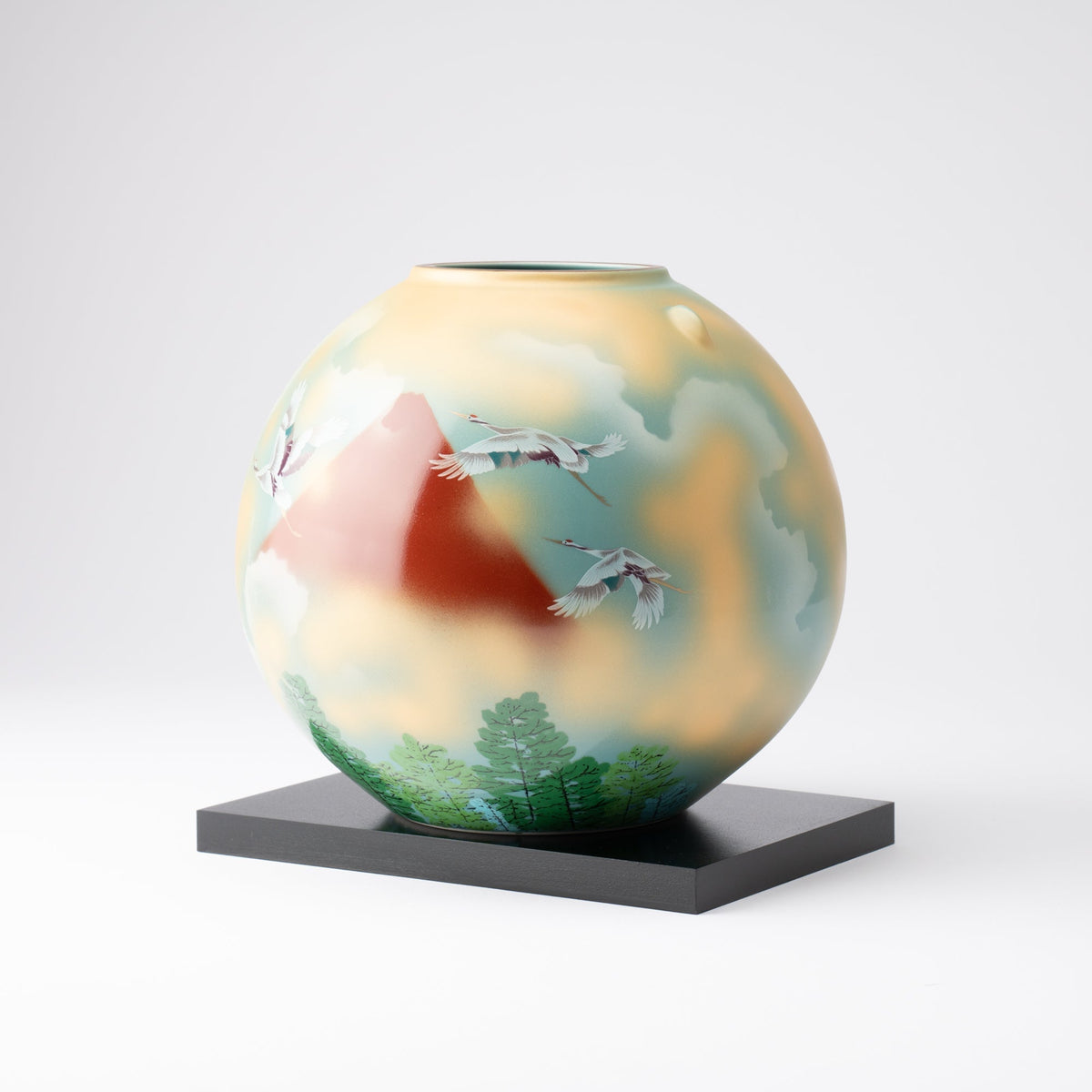 Fuji Crane Flower Vase Stand