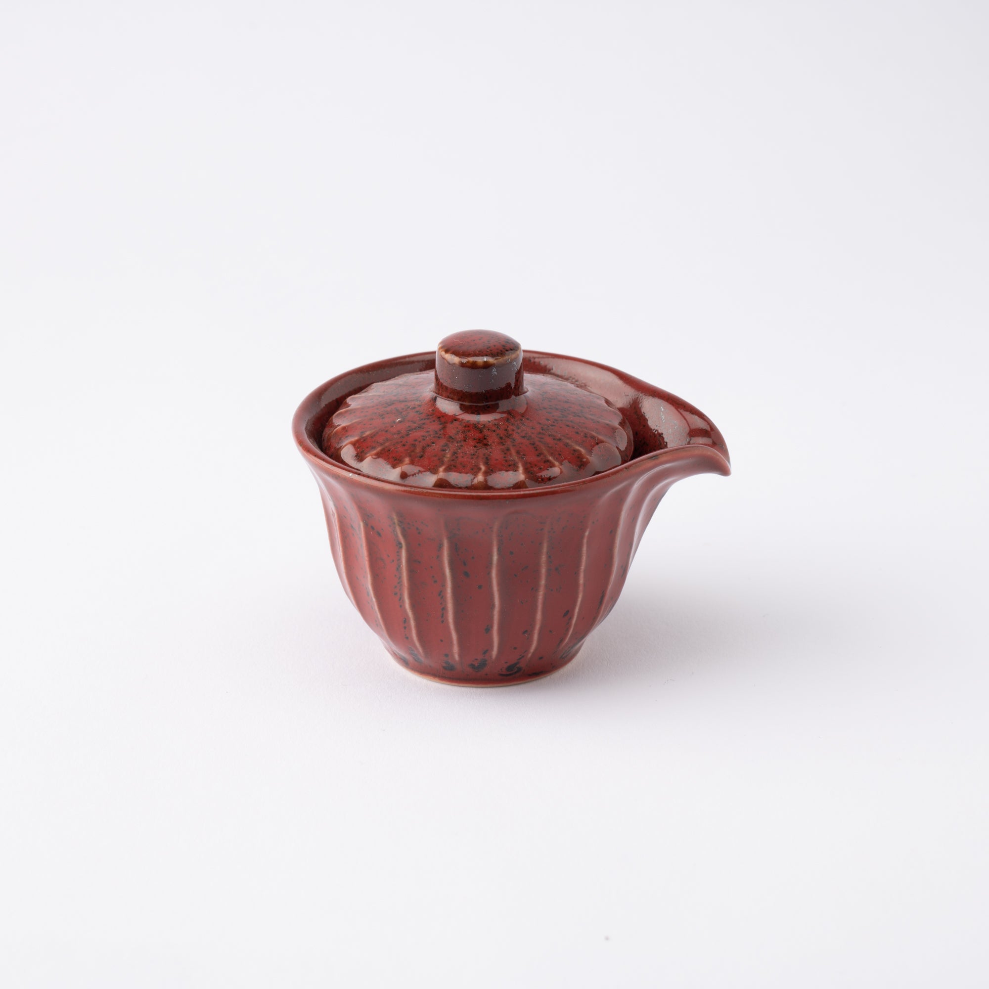 Red Glaze Mino Ware Sauce Container with Lid - MUSUBI KILN - Quality Japanese Tableware and Gift