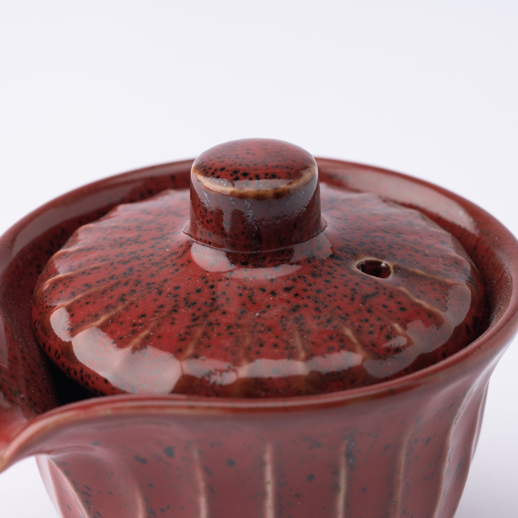 Red Glaze Mino Ware Sauce Container with Lid - MUSUBI KILN - Quality Japanese Tableware and Gift