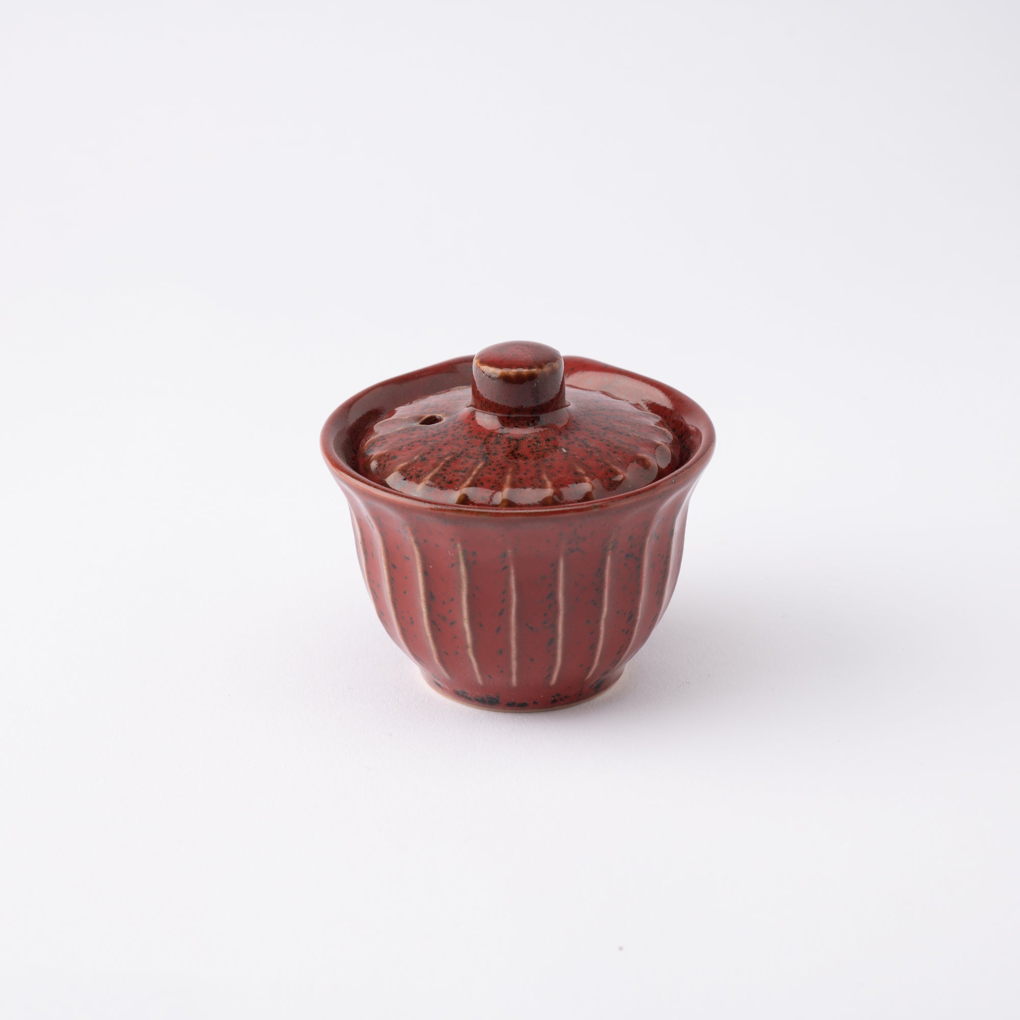 Red Glaze Mino Ware Sauce Container with Lid - MUSUBI KILN - Quality Japanese Tableware and Gift