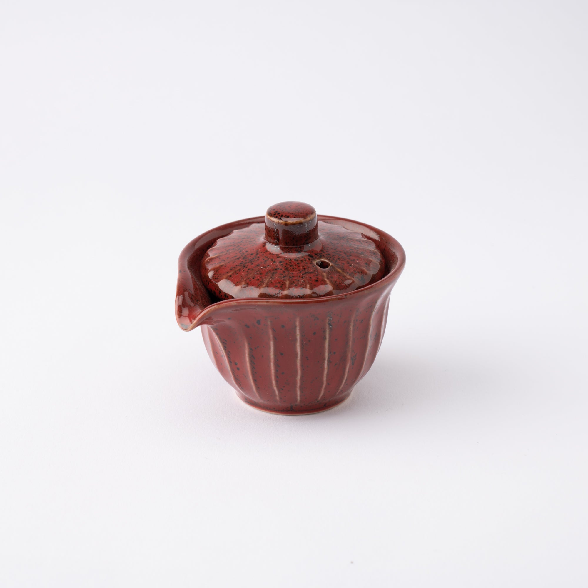 Red Glaze Mino Ware Sauce Container with Lid - MUSUBI KILN - Quality Japanese Tableware and Gift