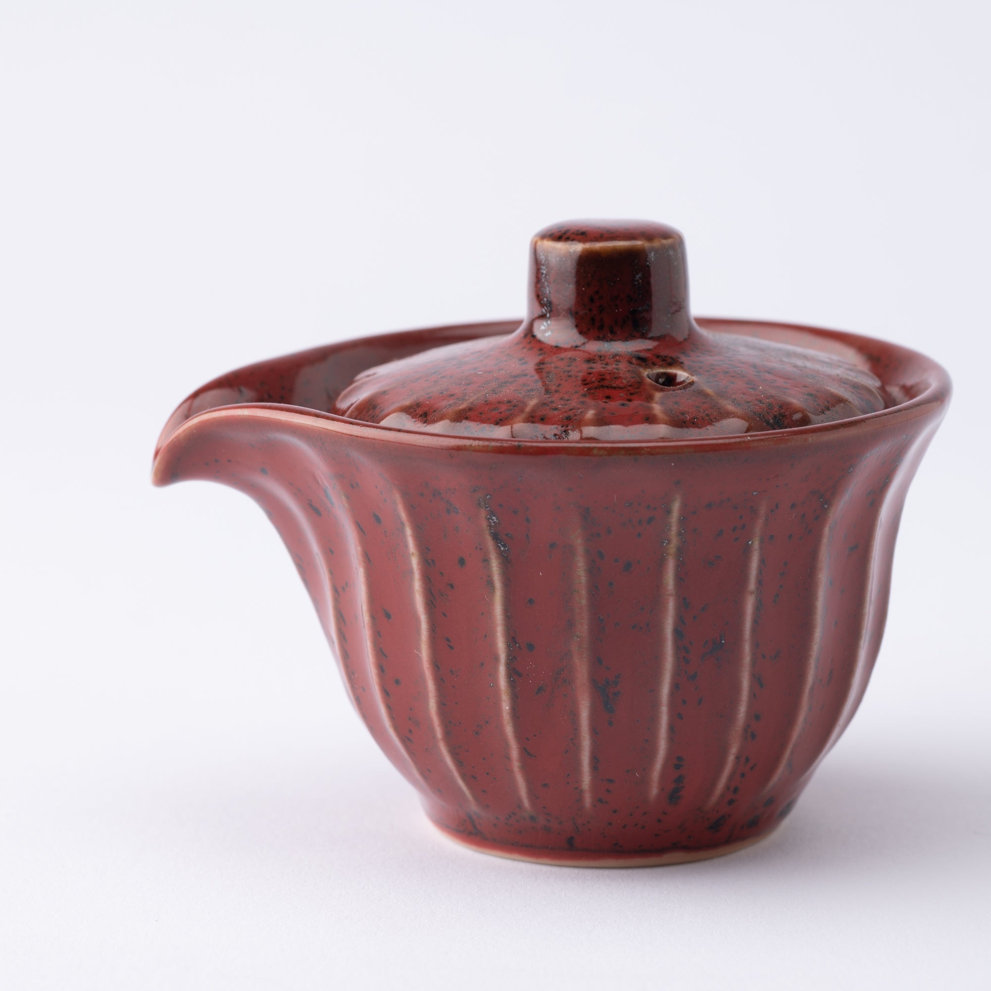 Red Glaze Mino Ware Sauce Container with Lid - MUSUBI KILN - Quality Japanese Tableware and Gift