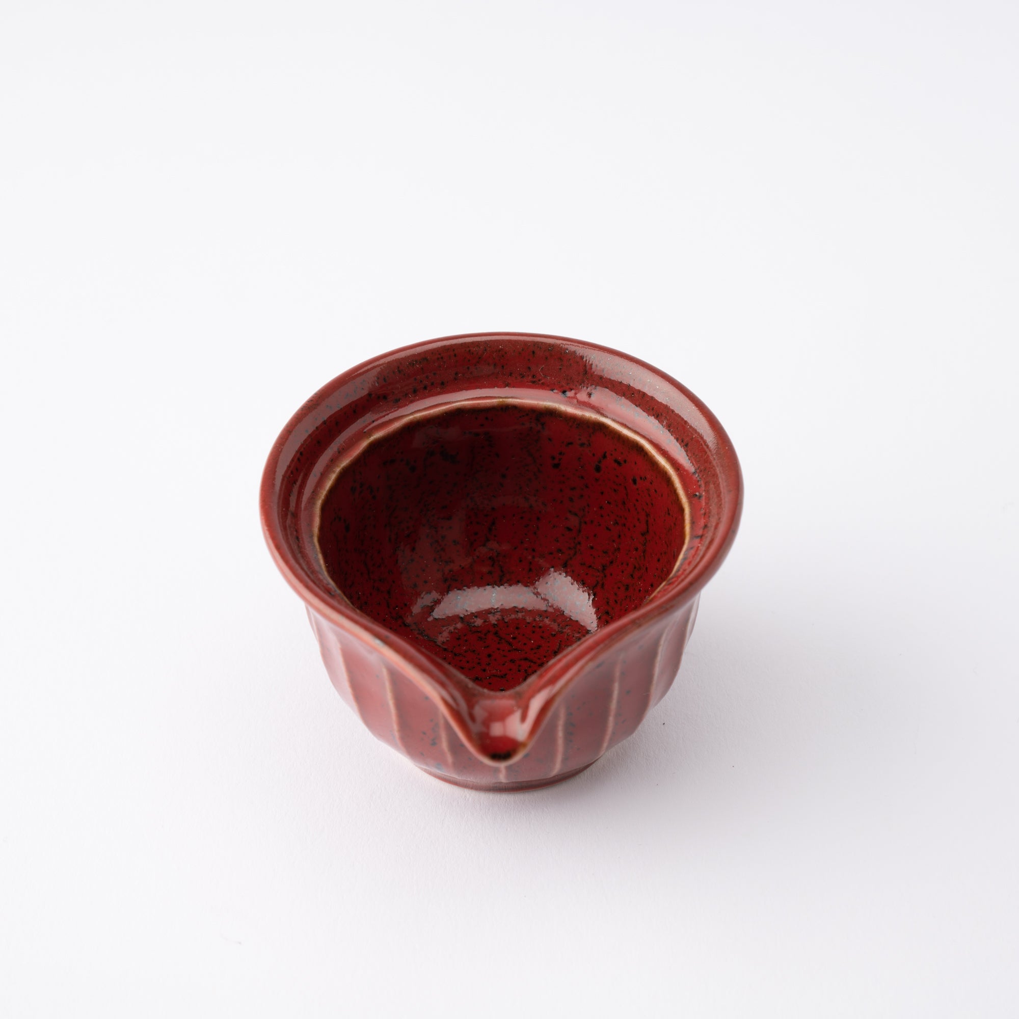 Red Glaze Mino Ware Sauce Container with Lid - MUSUBI KILN - Quality Japanese Tableware and Gift