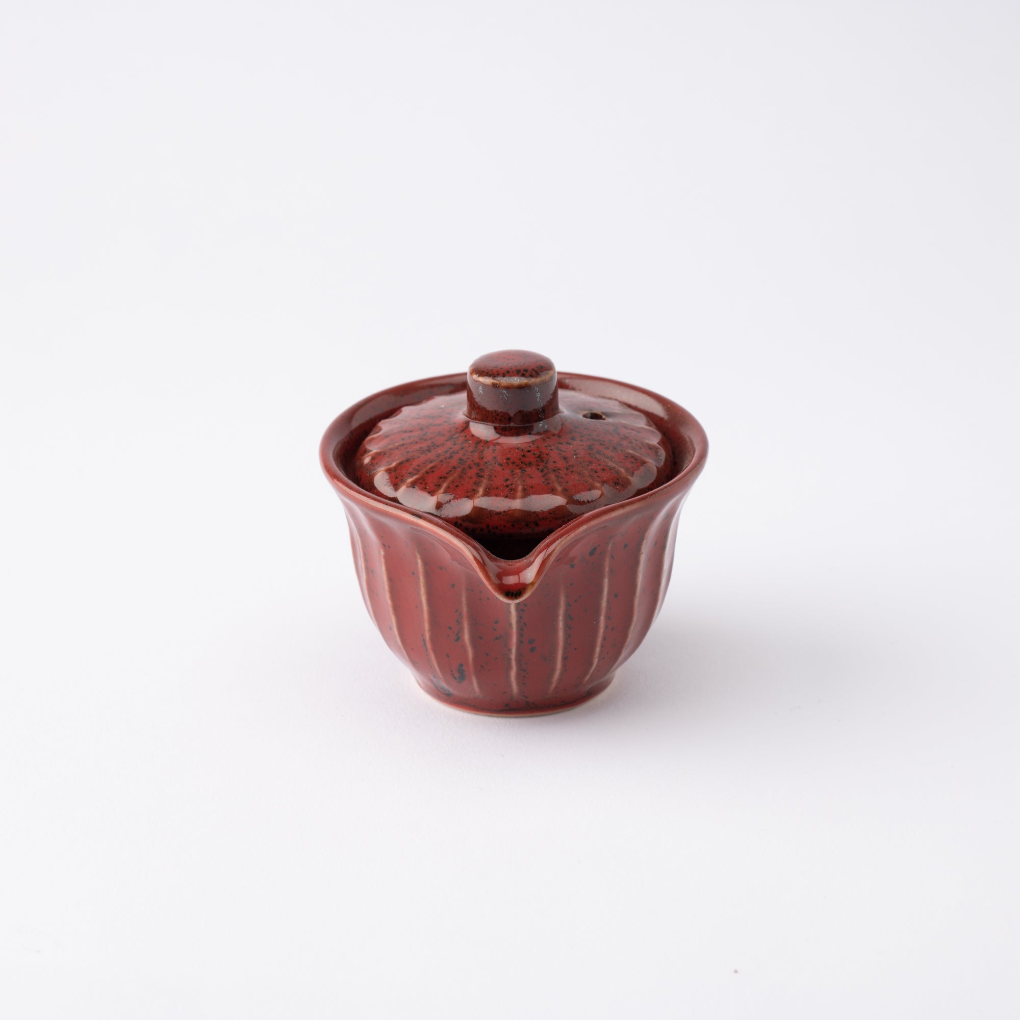 Red Glaze Mino Ware Sauce Container with Lid - MUSUBI KILN - Quality Japanese Tableware and Gift