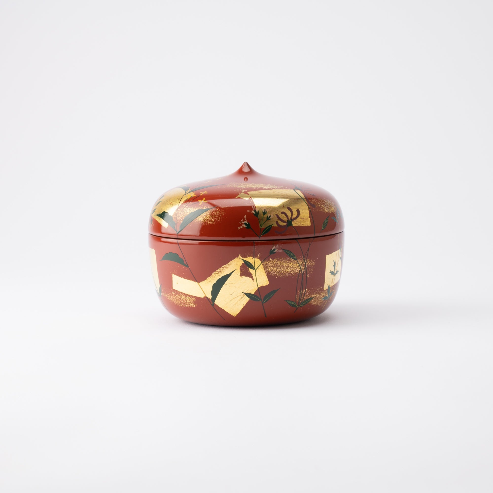 Red Spring Flowers Yamanaka Lacquerware Candy Box - MUSUBI KILN - Quality Japanese Tableware and Gift