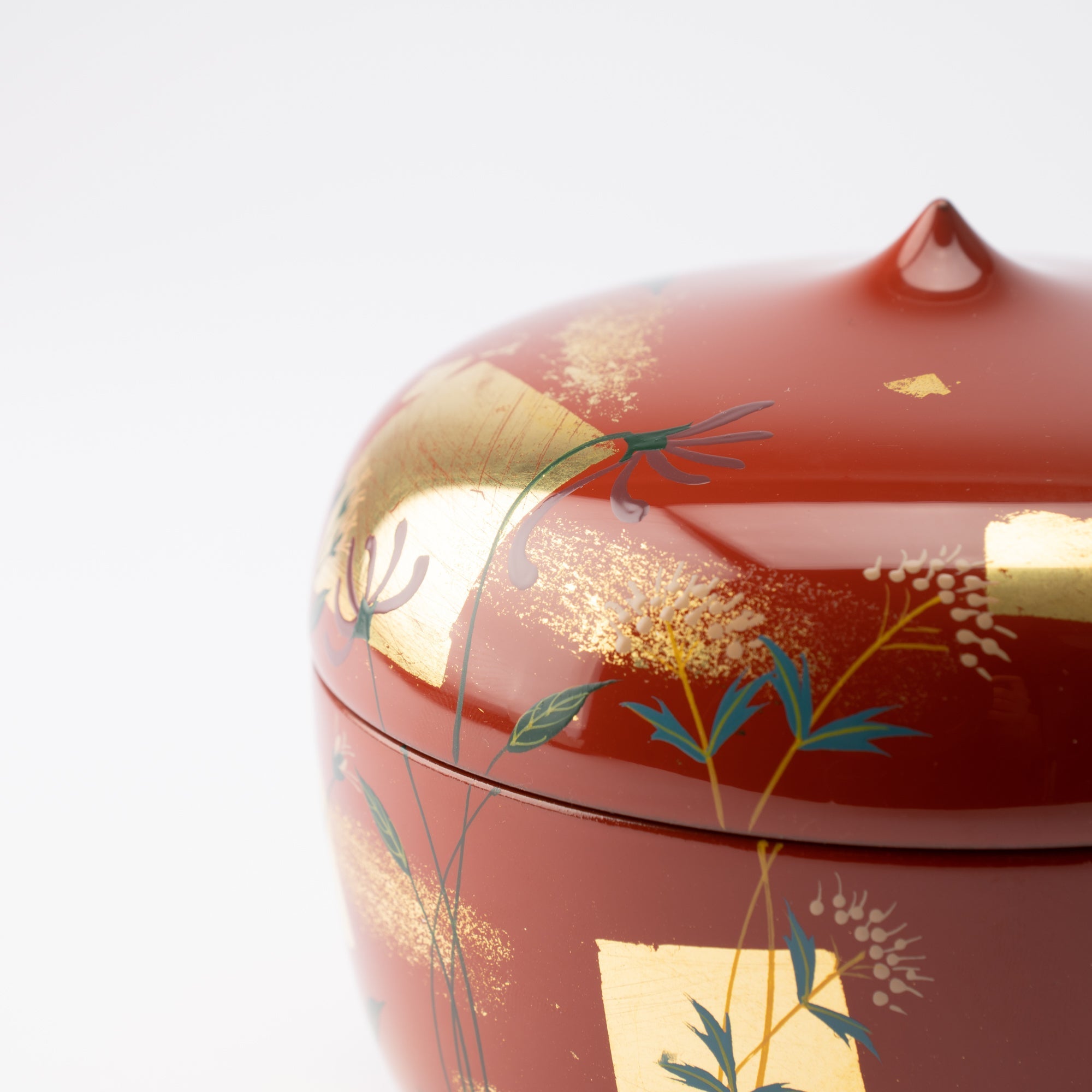 Red Spring Flowers Yamanaka Lacquerware Candy Box - MUSUBI KILN - Quality Japanese Tableware and Gift