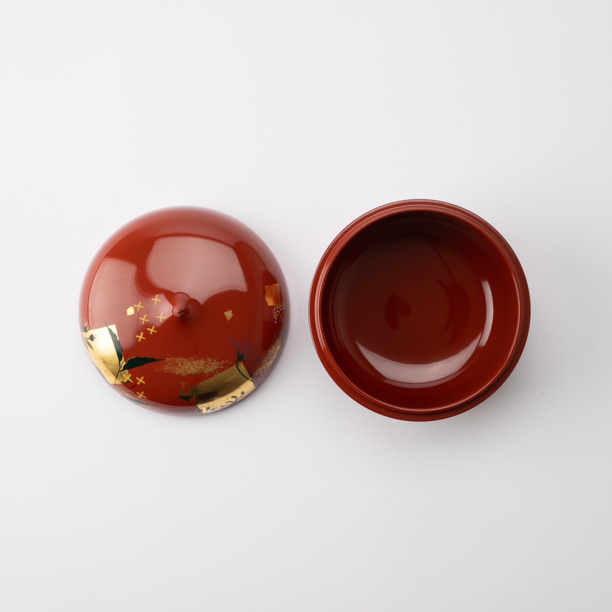 Red Spring Flowers Yamanaka Lacquerware Candy Box - MUSUBI KILN - Quality Japanese Tableware and Gift