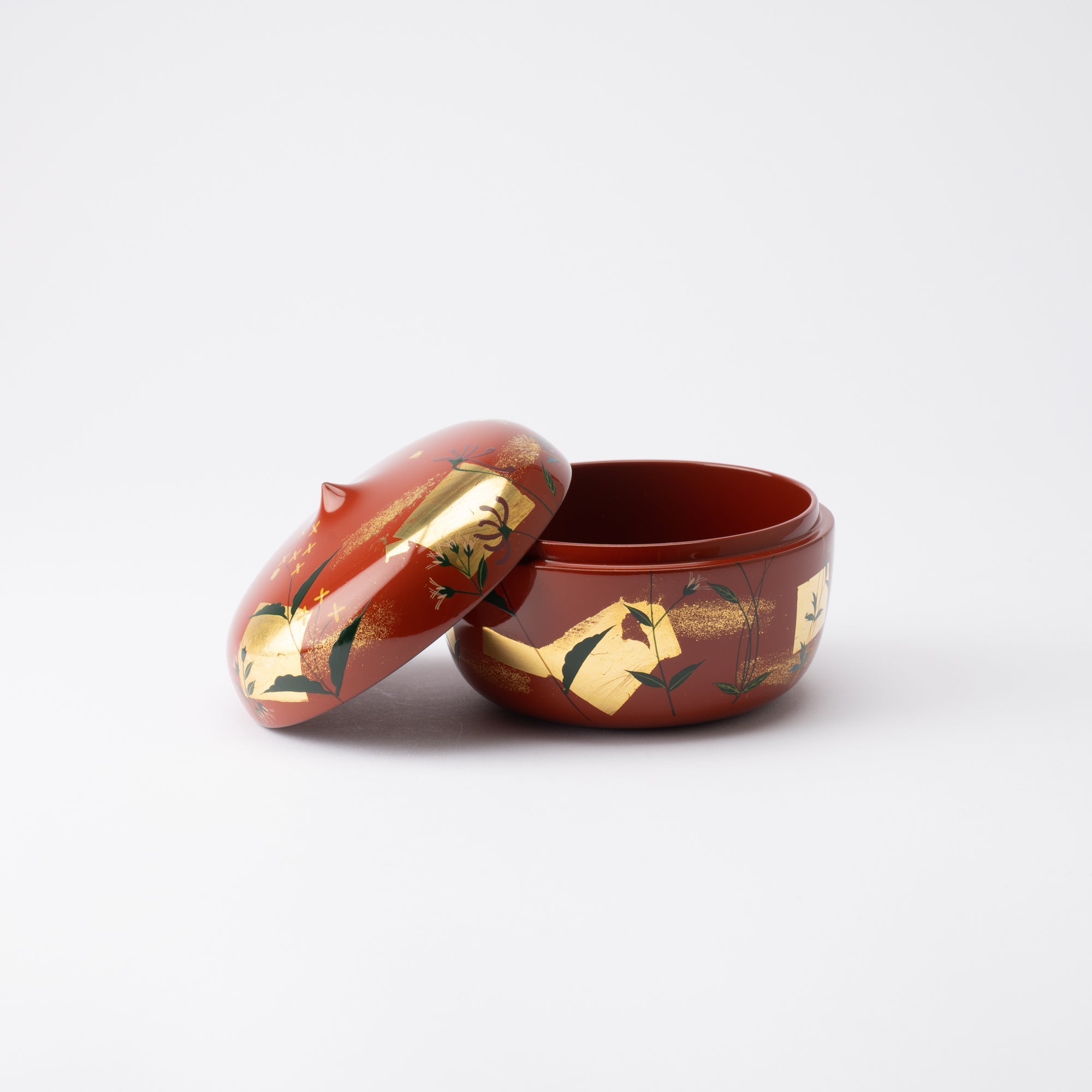 Red Spring Flowers Yamanaka Lacquerware Candy Box - MUSUBI KILN - Quality Japanese Tableware and Gift