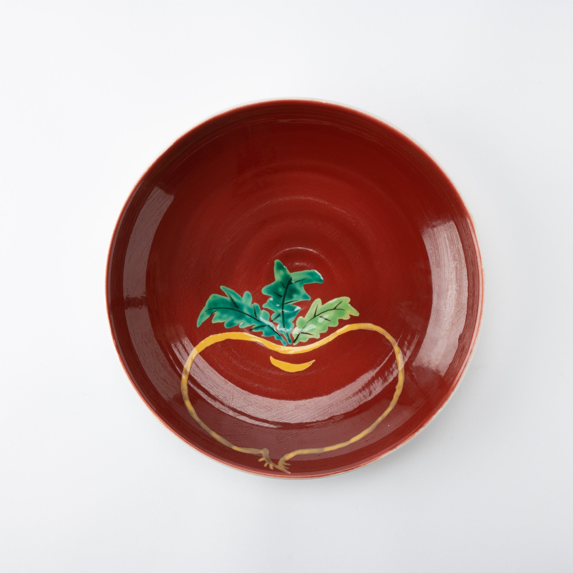 Red Turnip Kutani Large Plate 10.7in - MUSUBI KILN - Quality Japanese Tableware and Gift