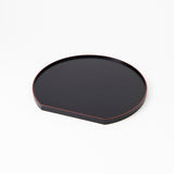 Reversible Wood Grain Half Moon Yamanaka Lacquerware Tray 36.4cm/14.3in - MUSUBI KILN - Quality Japanese Tableware and Gift