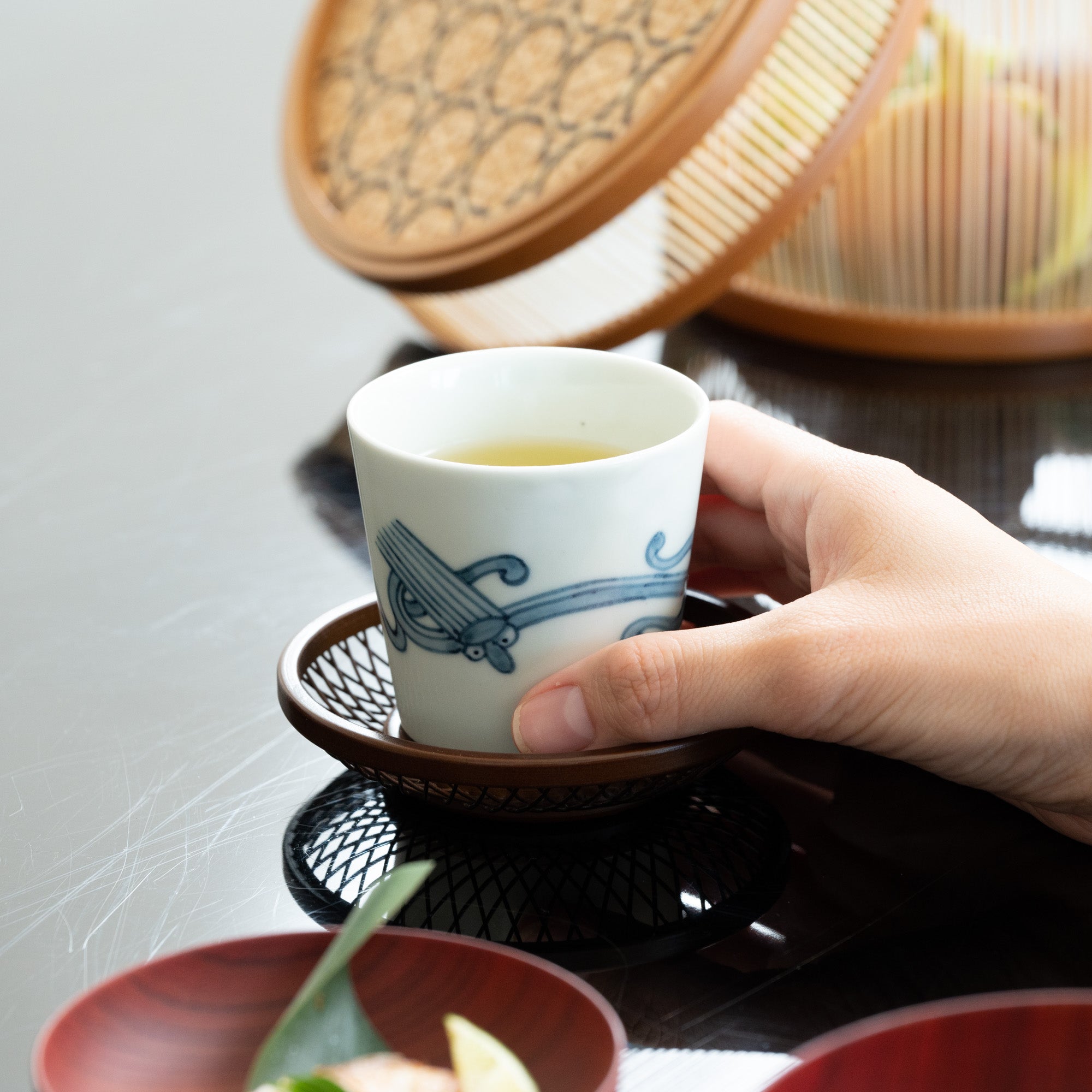 Ri Sanpei Dragon Arita Guinomi Sake Cup - MUSUBI KILN - Quality Japanese Tableware and Gift