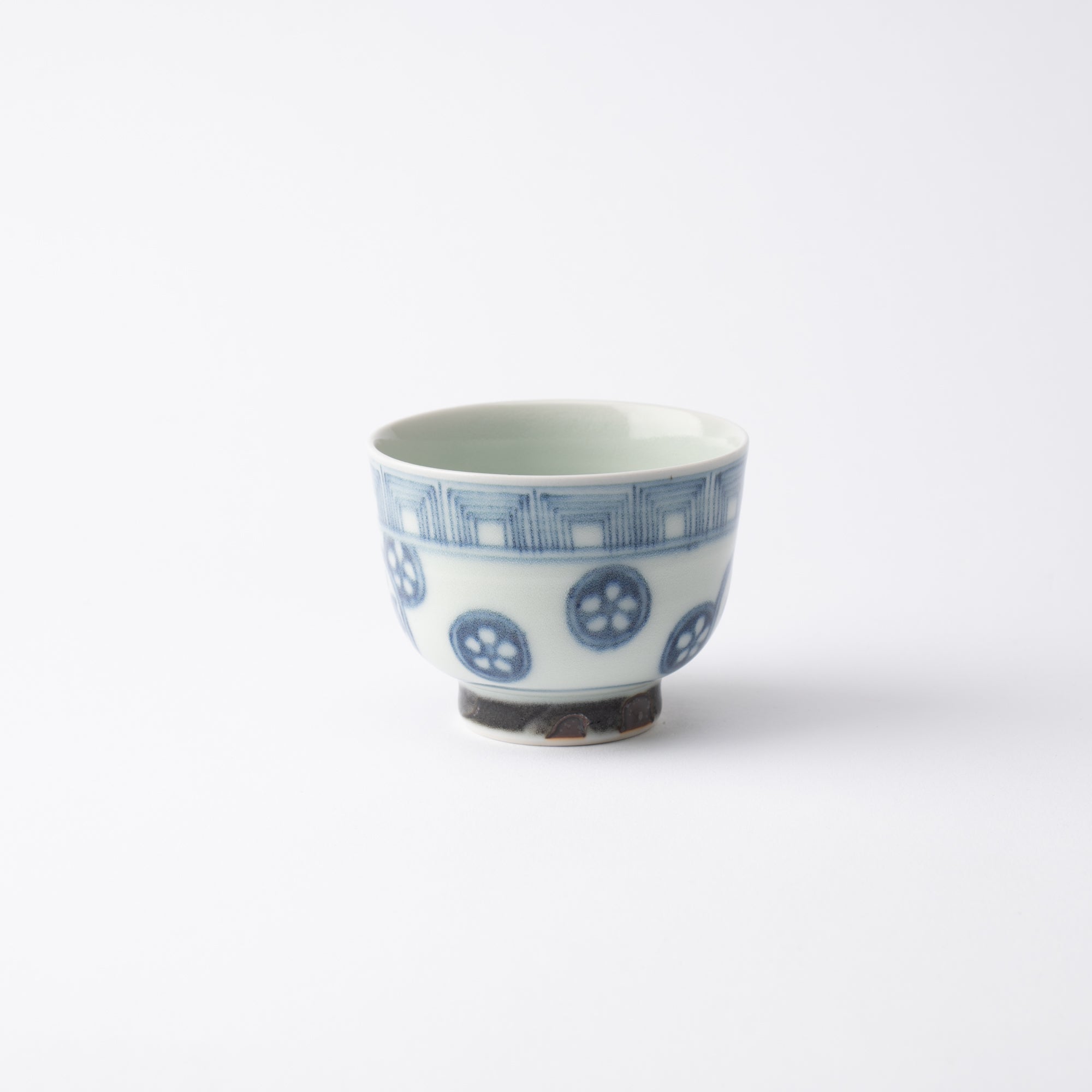 Ri Sanpei Rabbit And Circle Pattern Arita Japanese Teacup - MUSUBI KILN - Quality Japanese Tableware and Gift