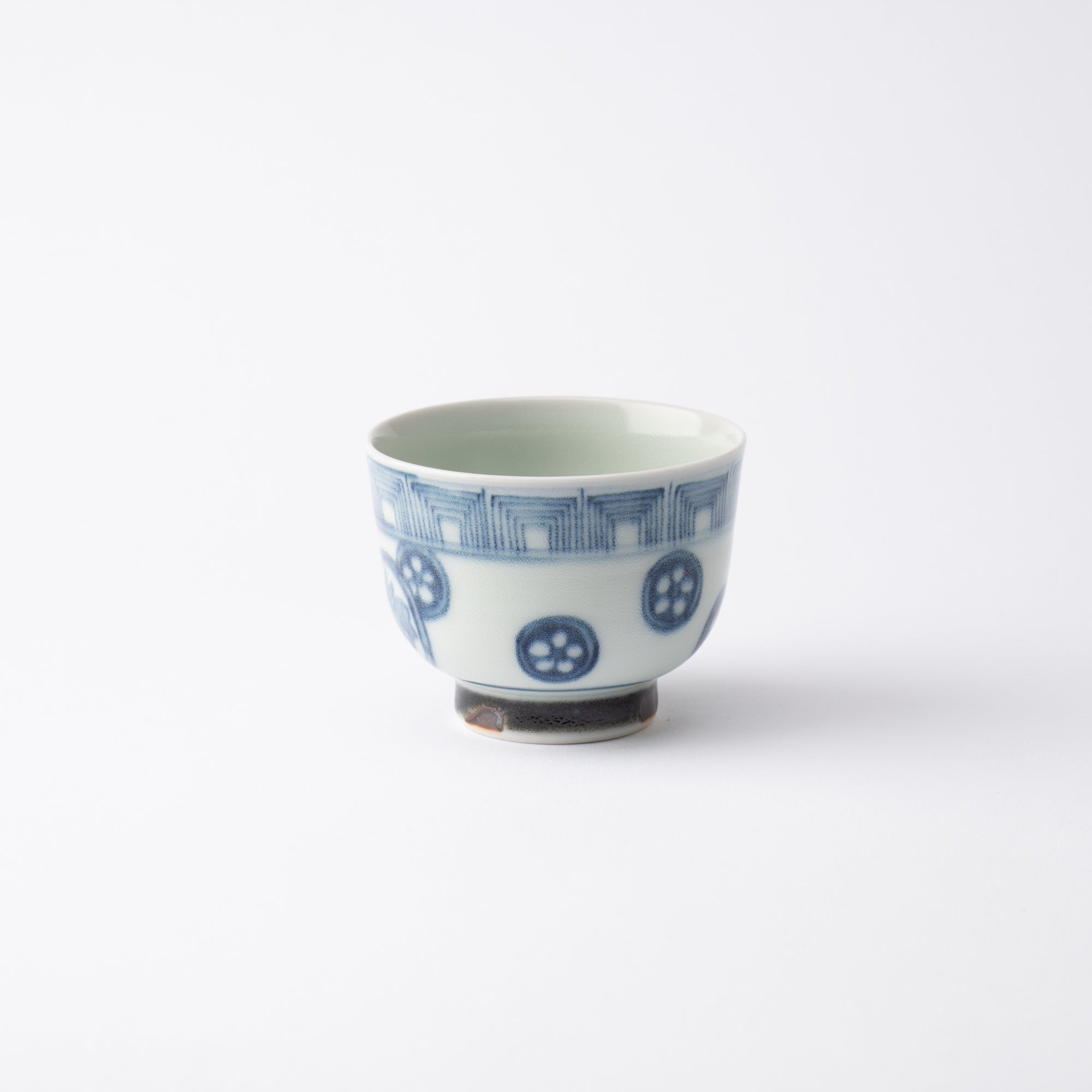 Ri Sanpei Rabbit And Circle Pattern Arita Japanese Teacup - MUSUBI KILN - Quality Japanese Tableware and Gift